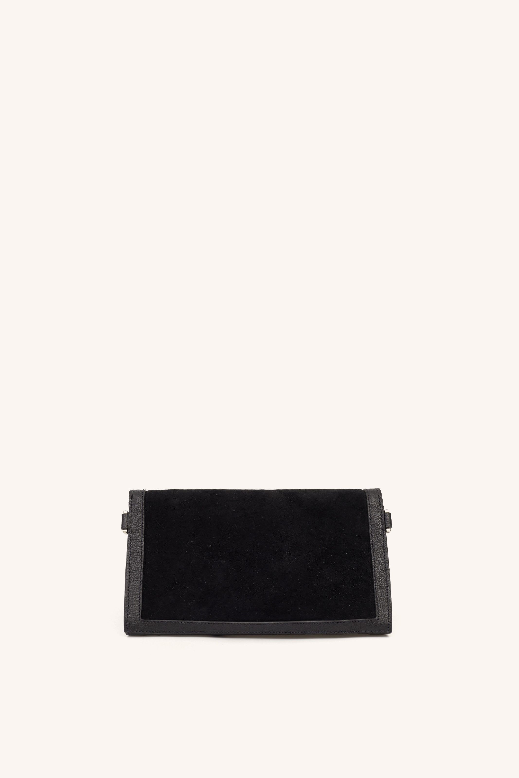 BOLSA MINI TRIÂNGULO CAMURÇA PRETO | MINI TRIANGLE SUEDE BLACK BAG