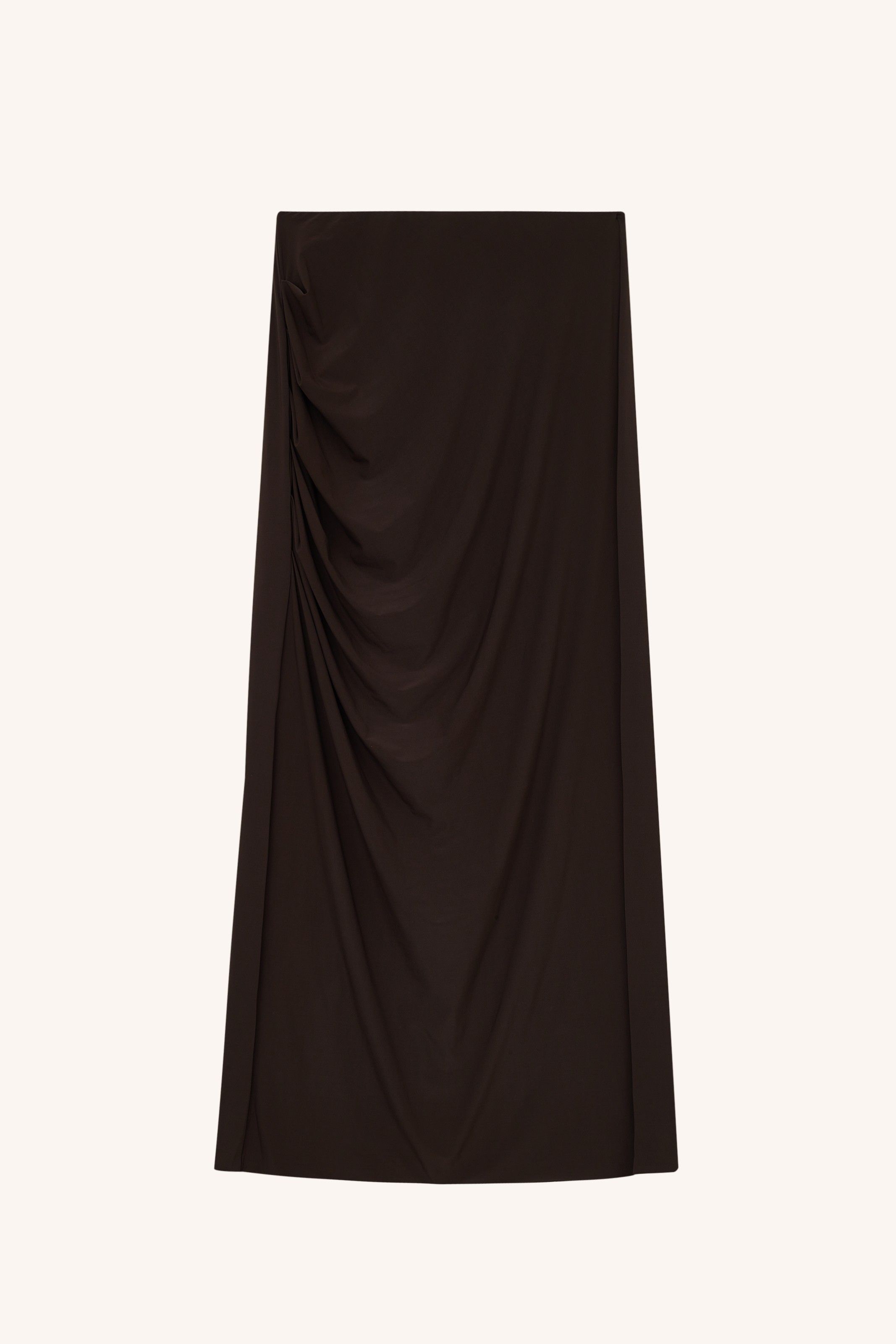 SAIA MARIA JERSEY MARROM | MARIA BROWN JERSEY SKIRT