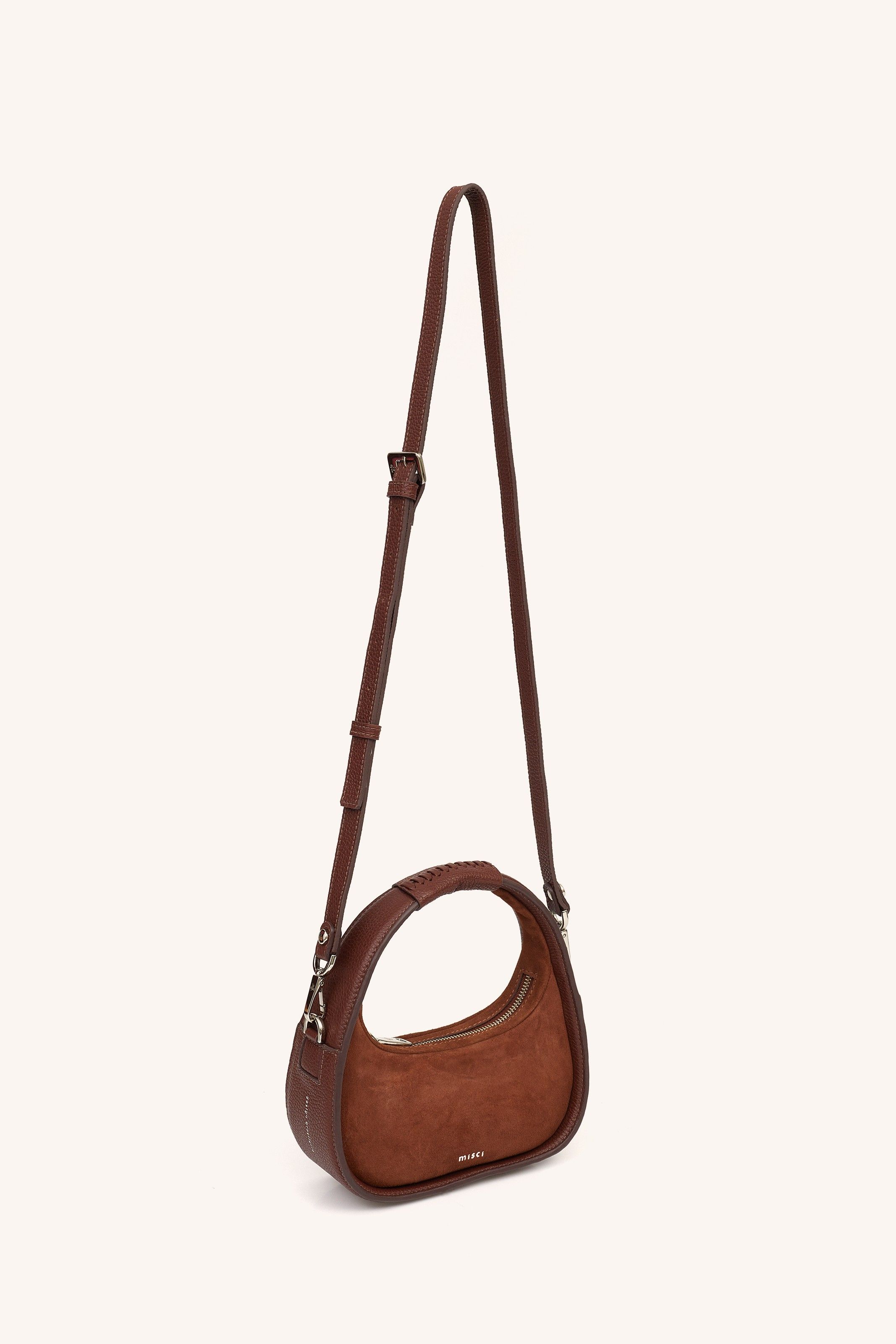 BOLSA MINI BAMBOLÊ CAMURÇA CAFÉ | MINI BAMBOLÊ SUEDE COFFEE BAG