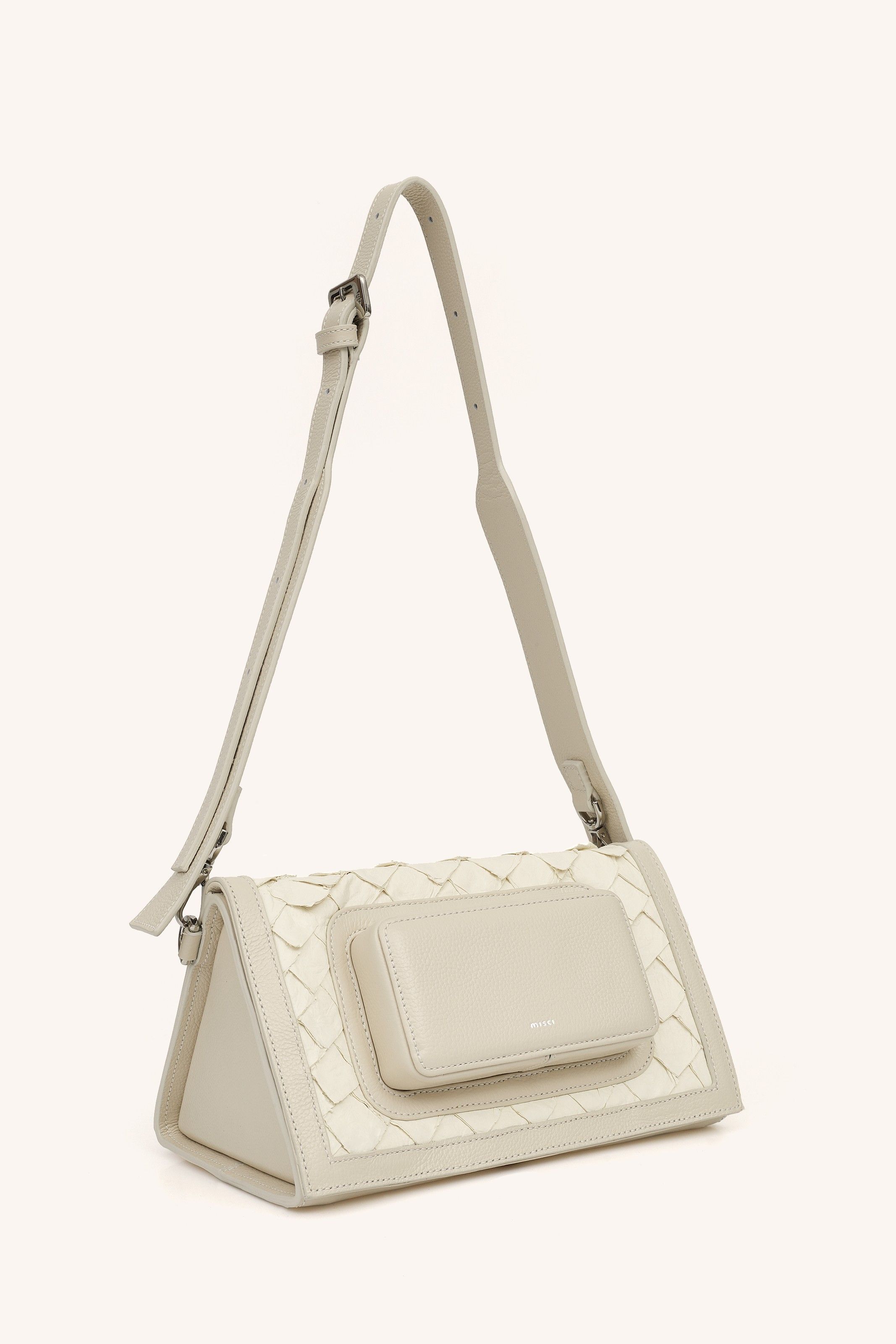 BOLSA MINI TRIÂNGULO PIRARUCU OFF WHITE | OFF WHITE PIRARUCU TRIANGLE MINI BAG