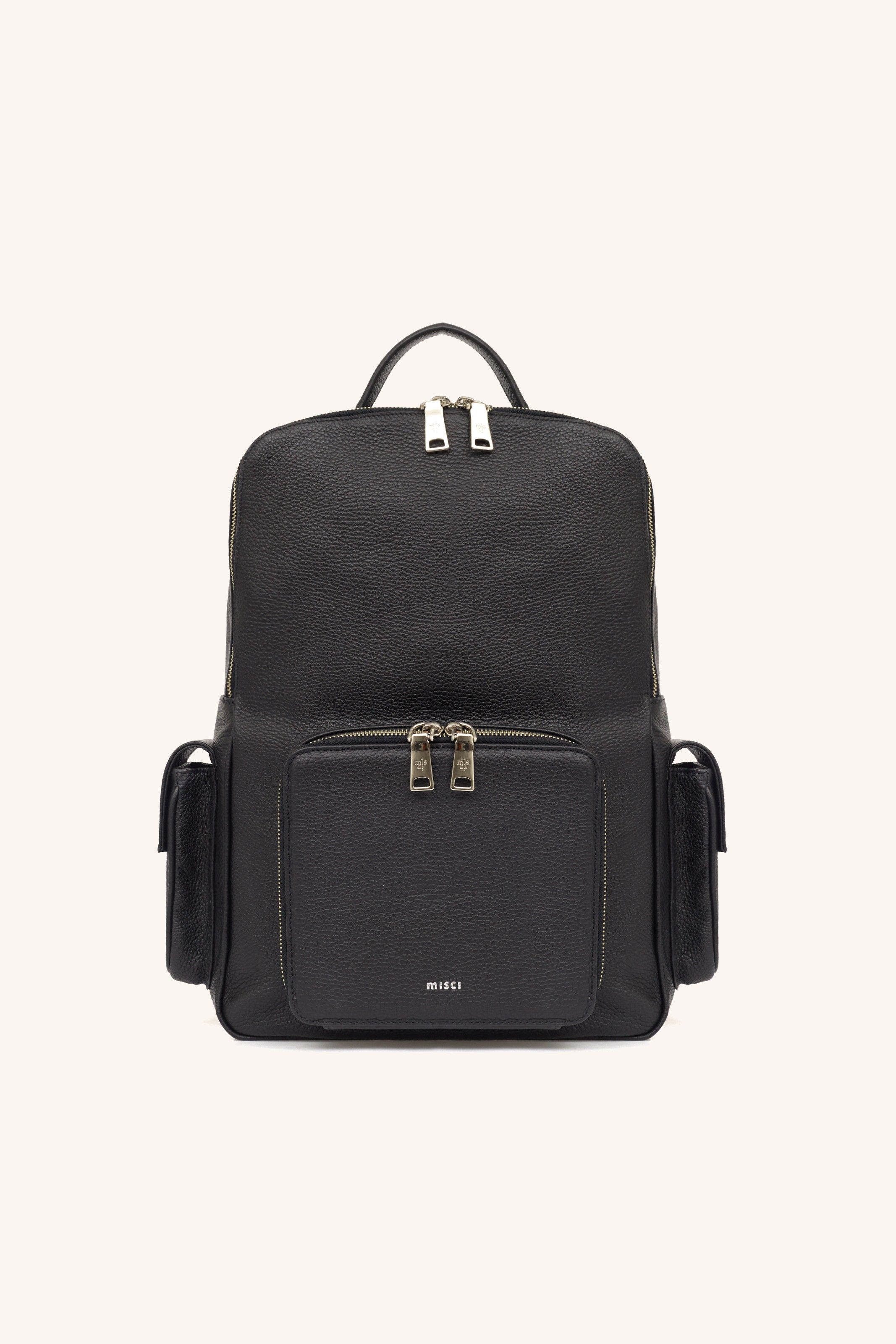 MOCHILA APOSTILA COURO PRETO | BLACK LEATHER BACKPACK