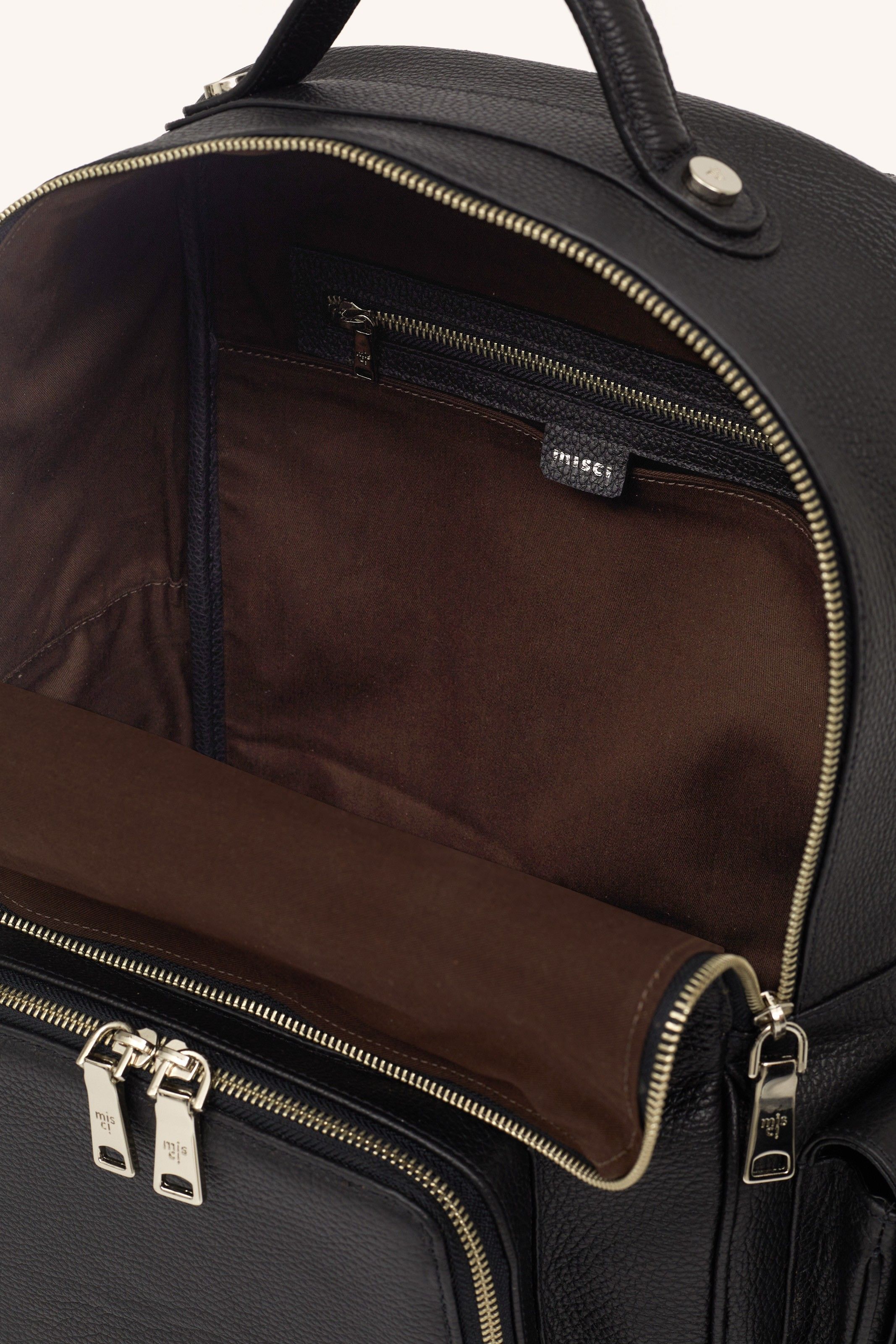MOCHILA APOSTILA COURO PRETO | BLACK LEATHER BACKPACK