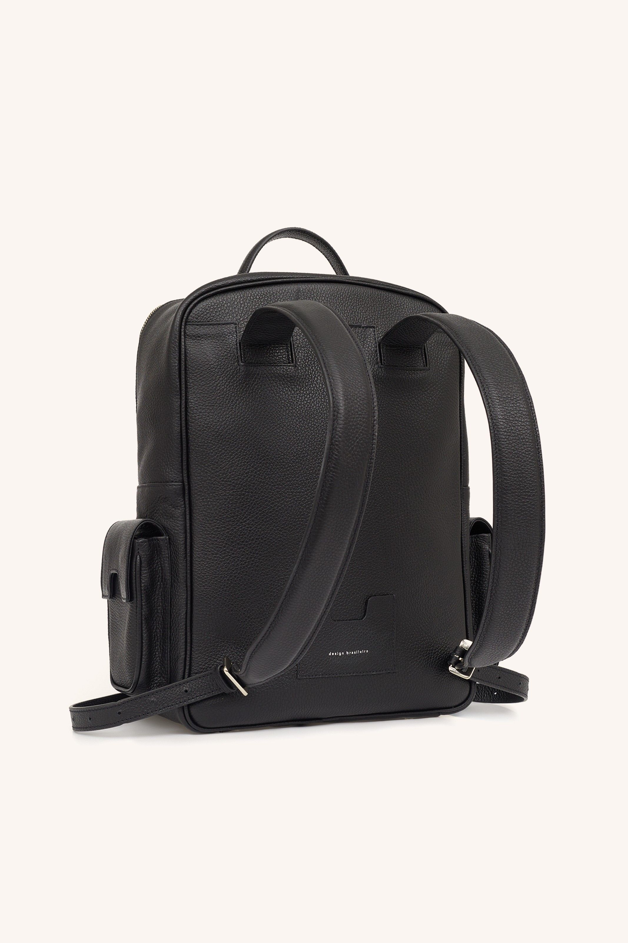 MOCHILA APOSTILA COURO PRETO | BLACK LEATHER BACKPACK