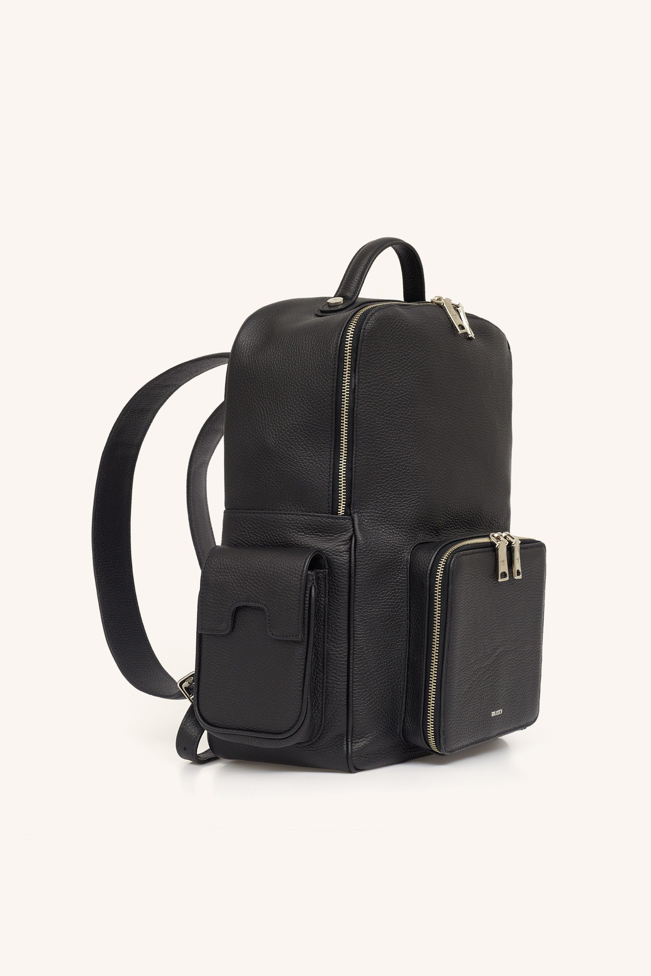 MOCHILA APOSTILA COURO PRETO | BLACK LEATHER BACKPACK
