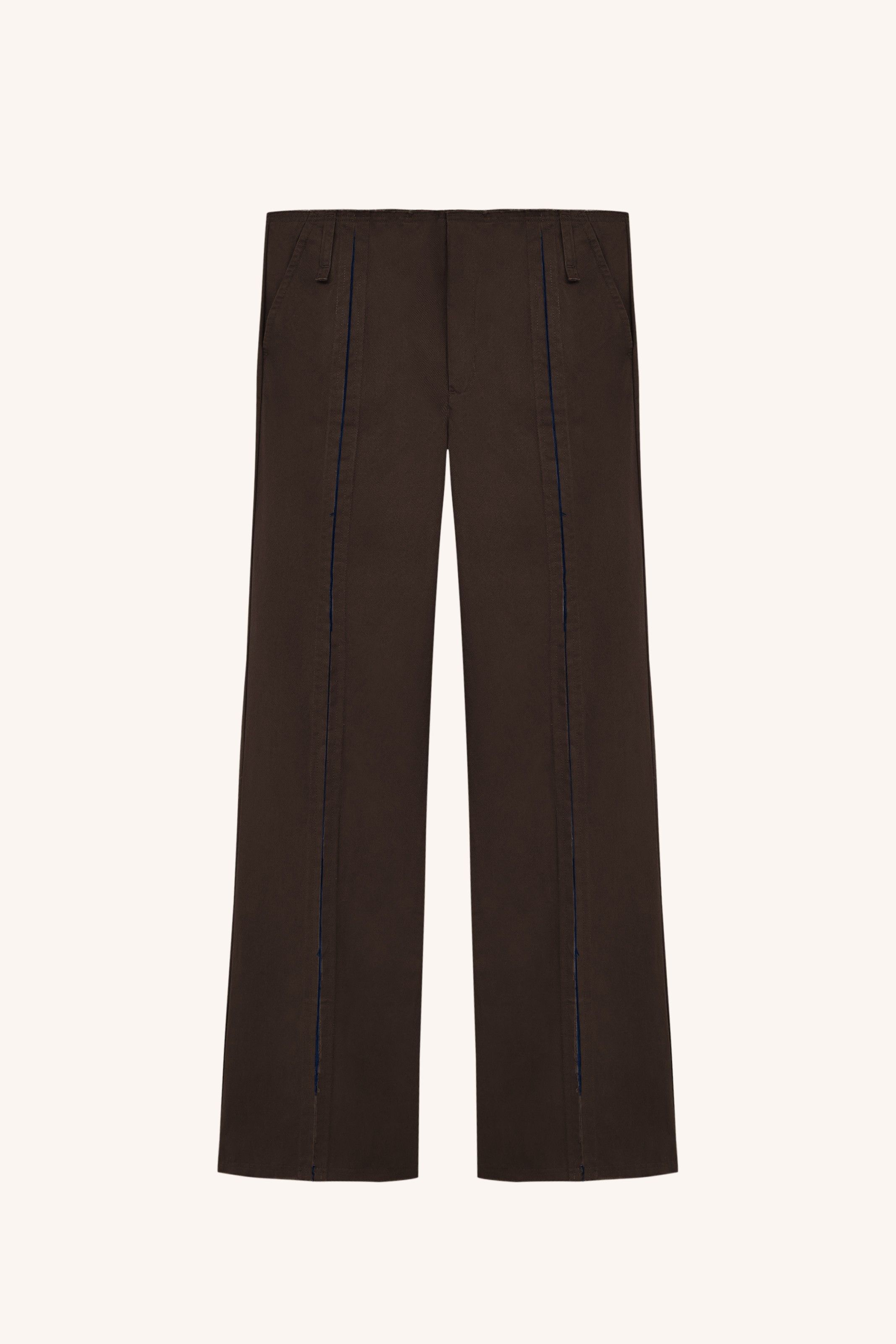 CALÇA RASGO SARJA CAFÉ MARINHO | NAVY COFFEE DISTRESSED TWILL PANTS