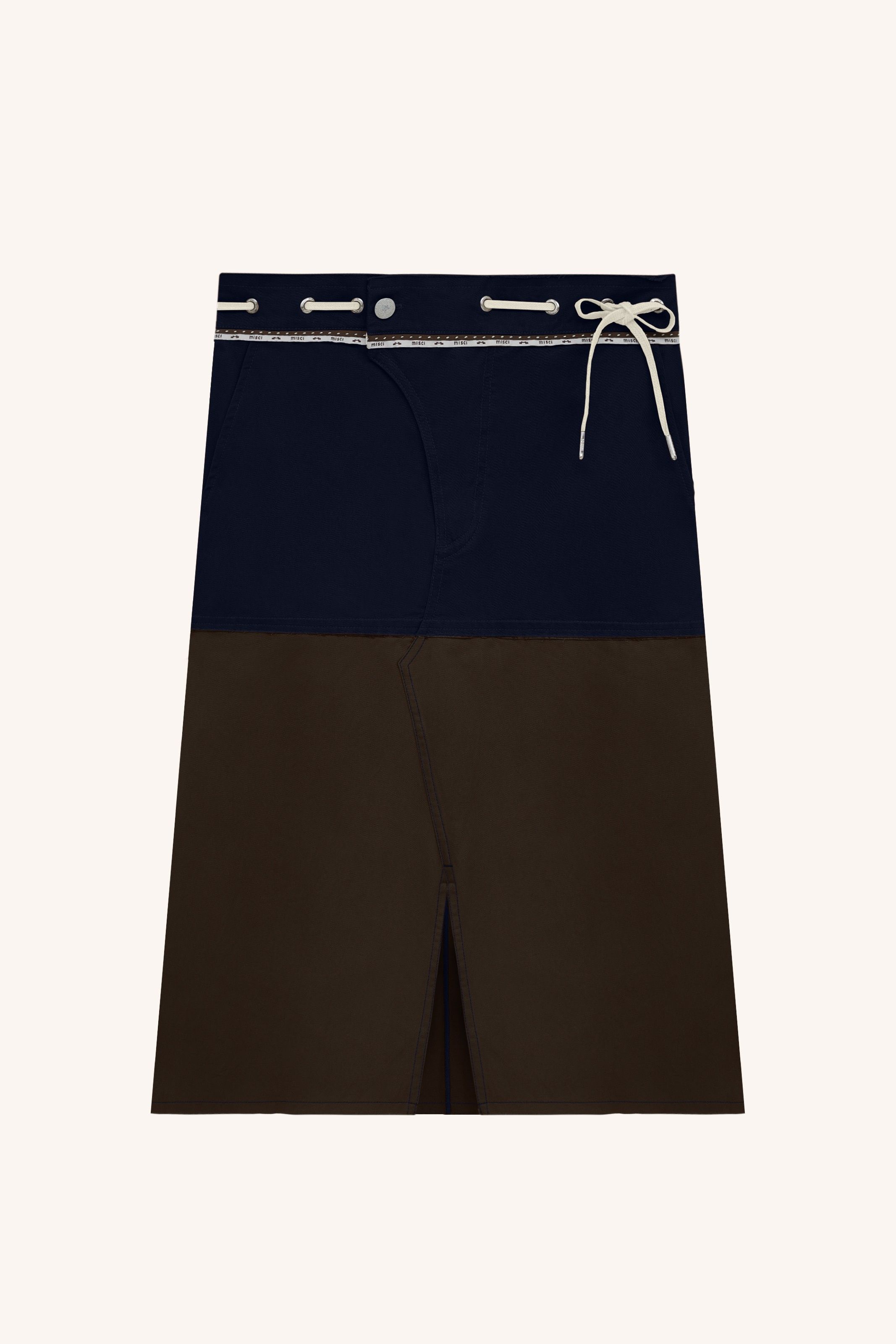 SAIA TERRA SARJA MARINHO CAFÉ | EARTH-TONE TWILL SKIRT