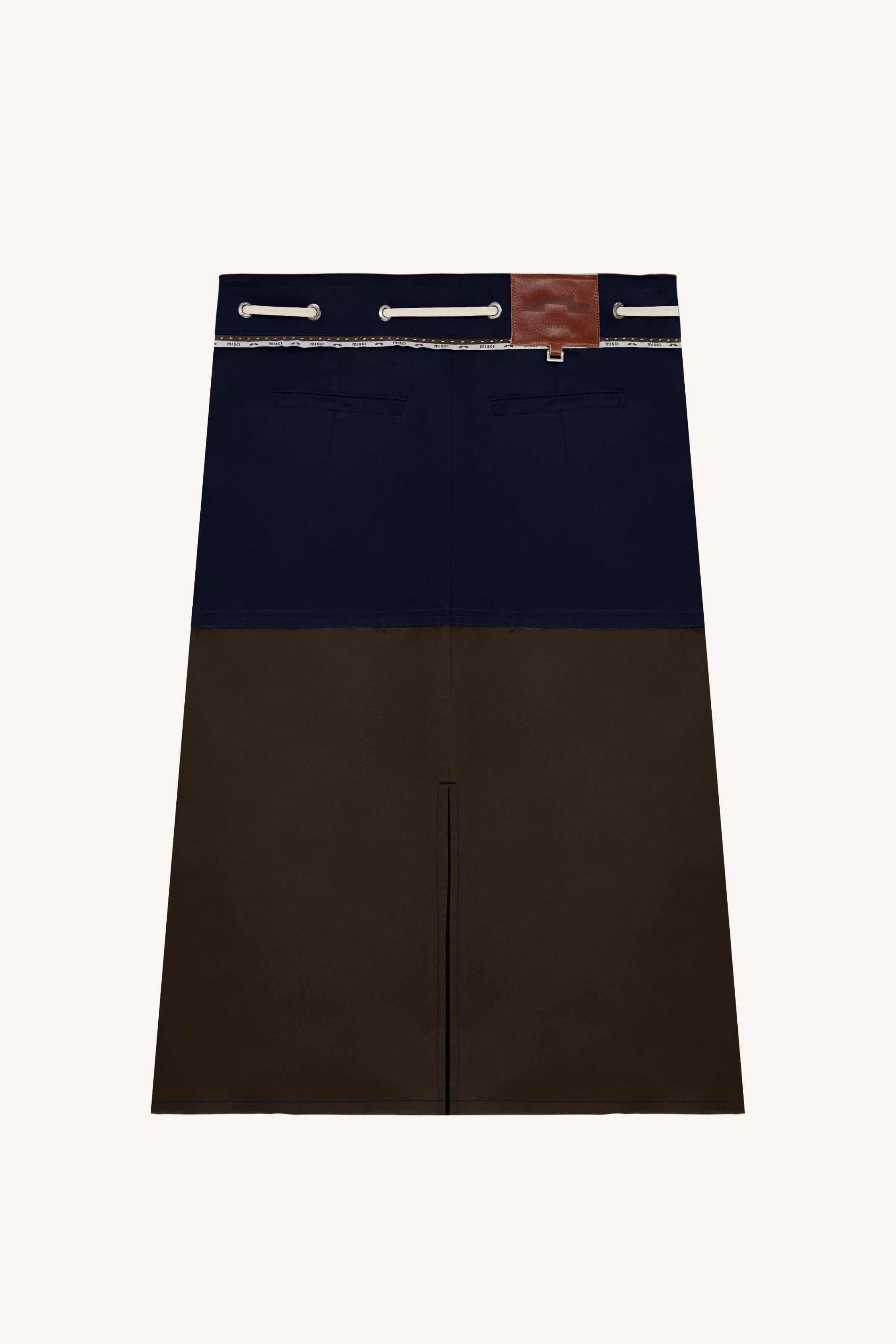 SAIA TERRA SARJA MARINHO CAFÉ | EARTH-TONE TWILL SKIRT