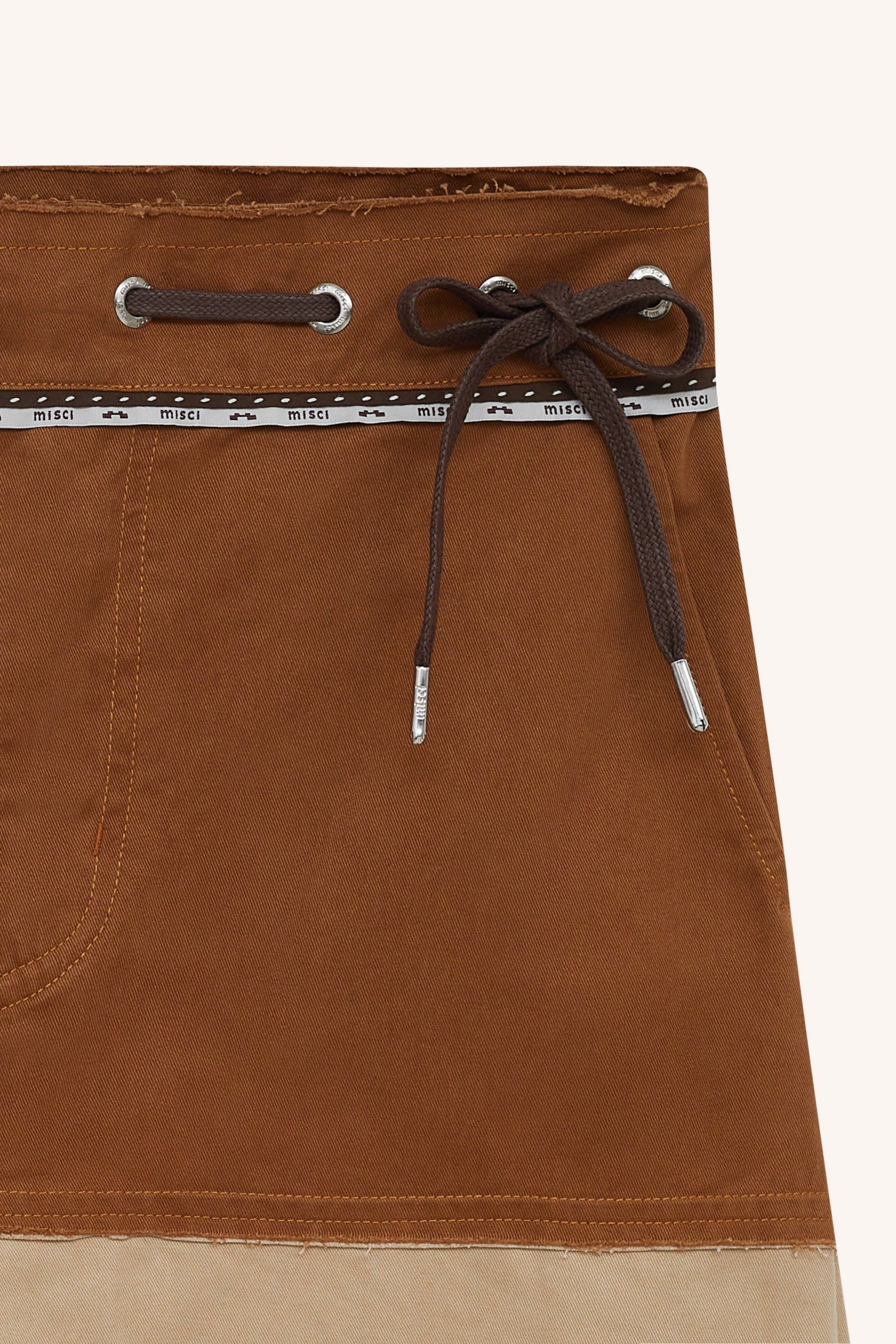 SAIA TERRA SARJA CARAMELO BEGE | CARAMEL BEIGE TWILL EARTH SKIRT