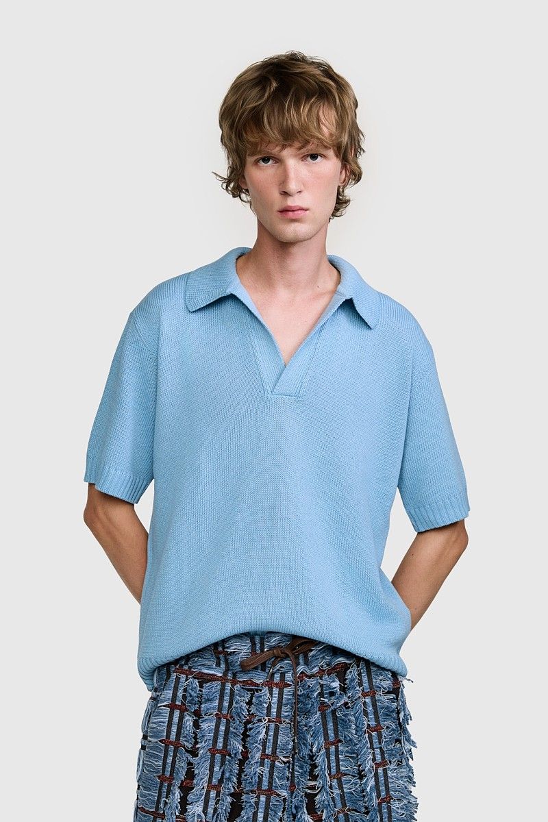 POLO TRICOT PONTO CALADO AZUL CLARO | LIGHT BLUE PONTO CALADO POLO SHIRT