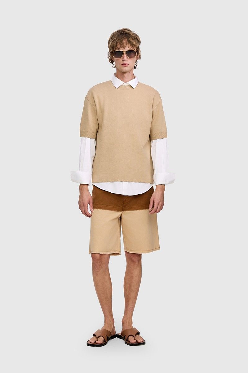 BERMUDA TERRA SARJA CARAMELO BEGE | CARAMEL BEIGE TWILL SHORTS
