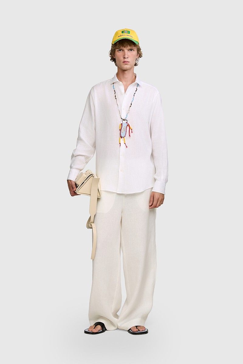 CAMISA MANGA LONGA ÍCONE LINHO OFF WHITE | OFF-WHITE LINEN ICONE LONG-SLEEVE SHIRT