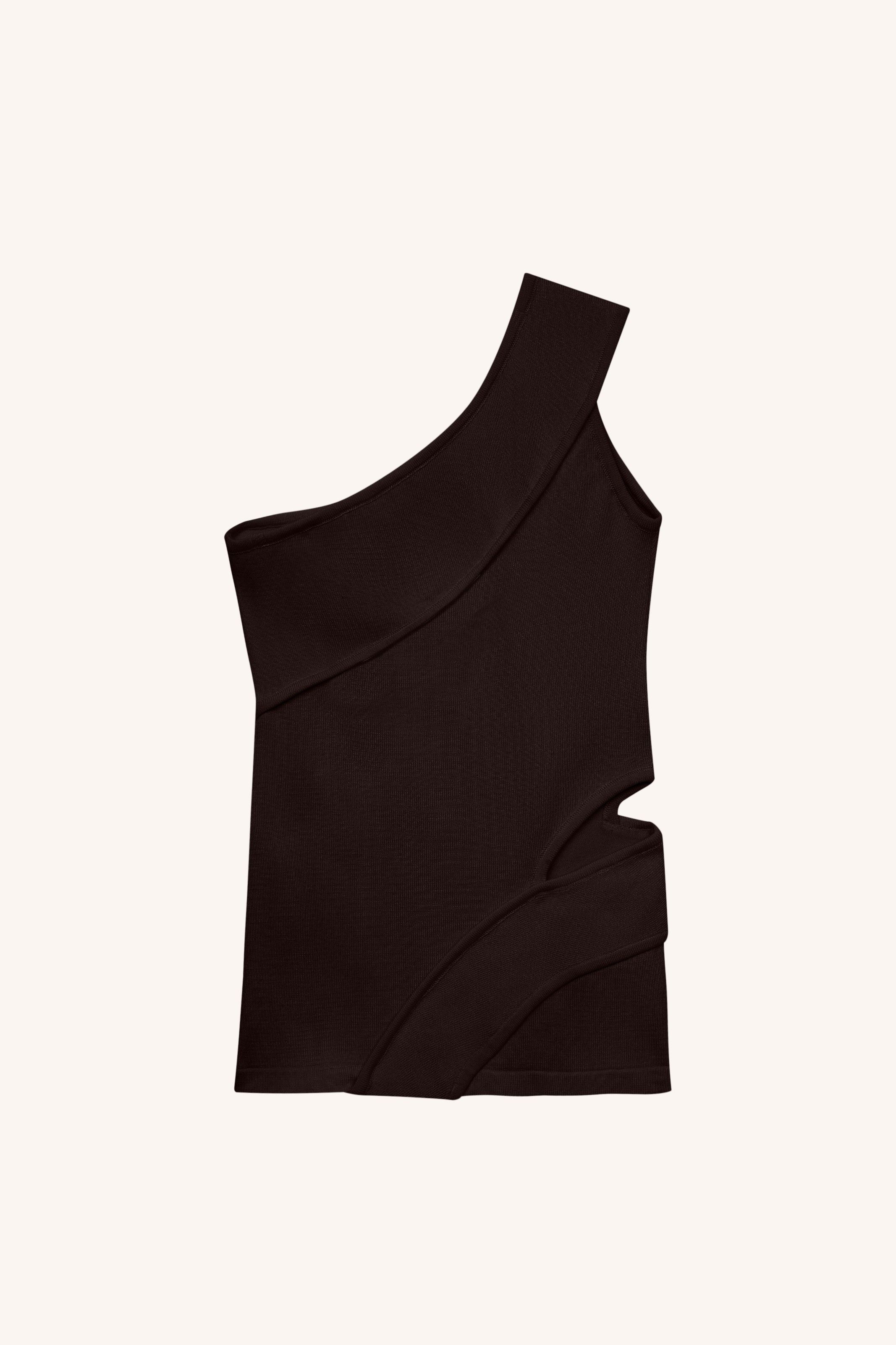 TOP ARRAIAL TRICOT MARROM | BROWN ARRAIAL KNIT TOP