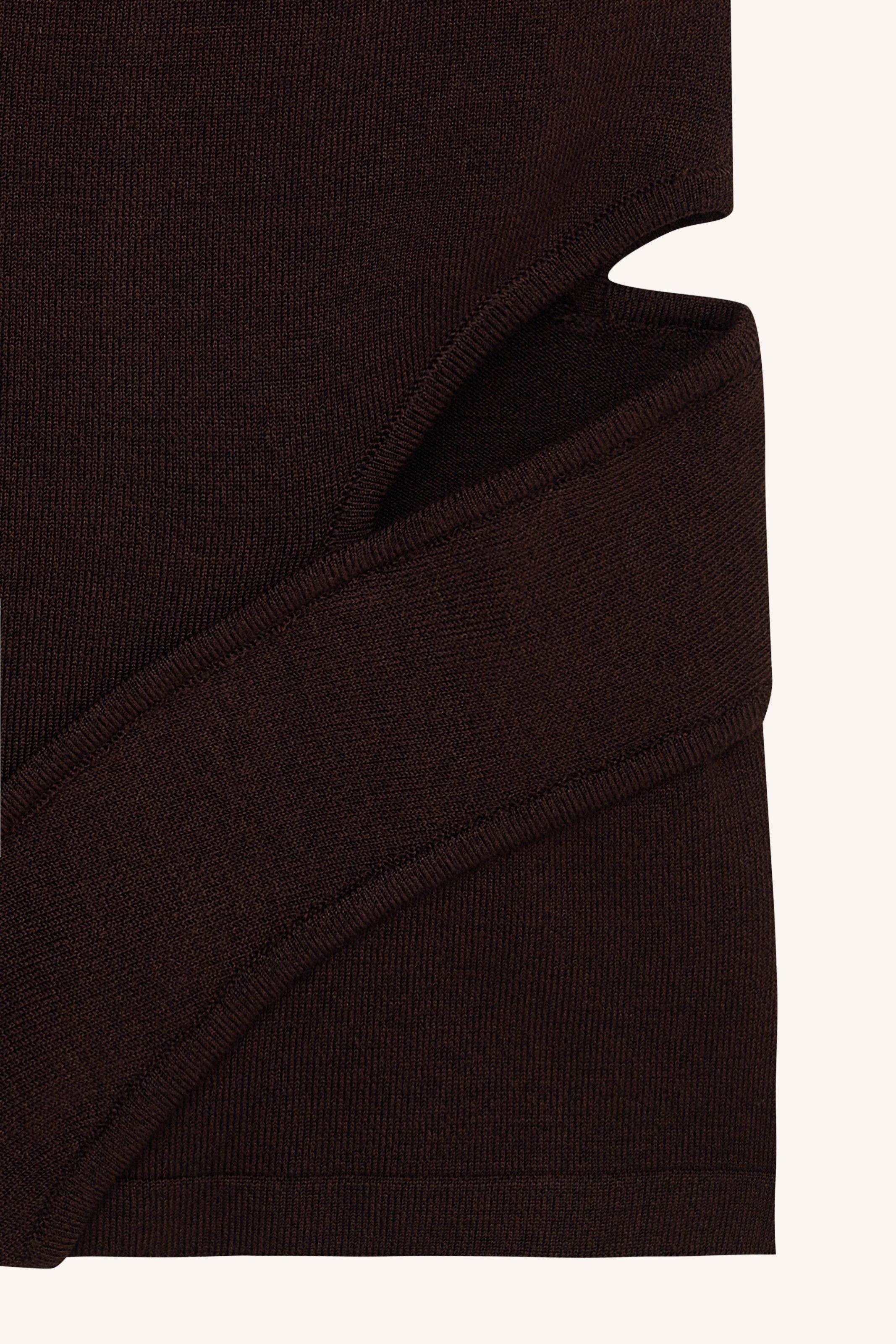 TOP ARRAIAL TRICOT MARROM | BROWN ARRAIAL KNIT TOP