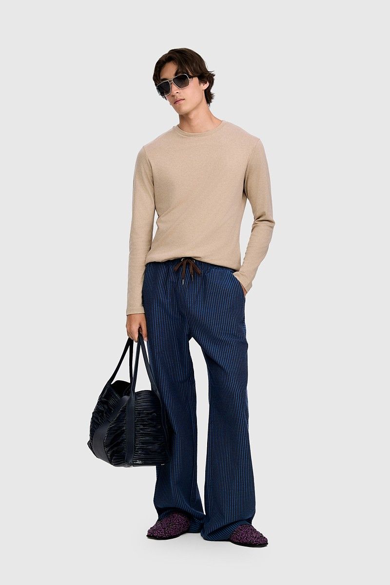 CALÇA GLADYS AZUL MARROM | GLADYS BLUE BROWN TROUSERS