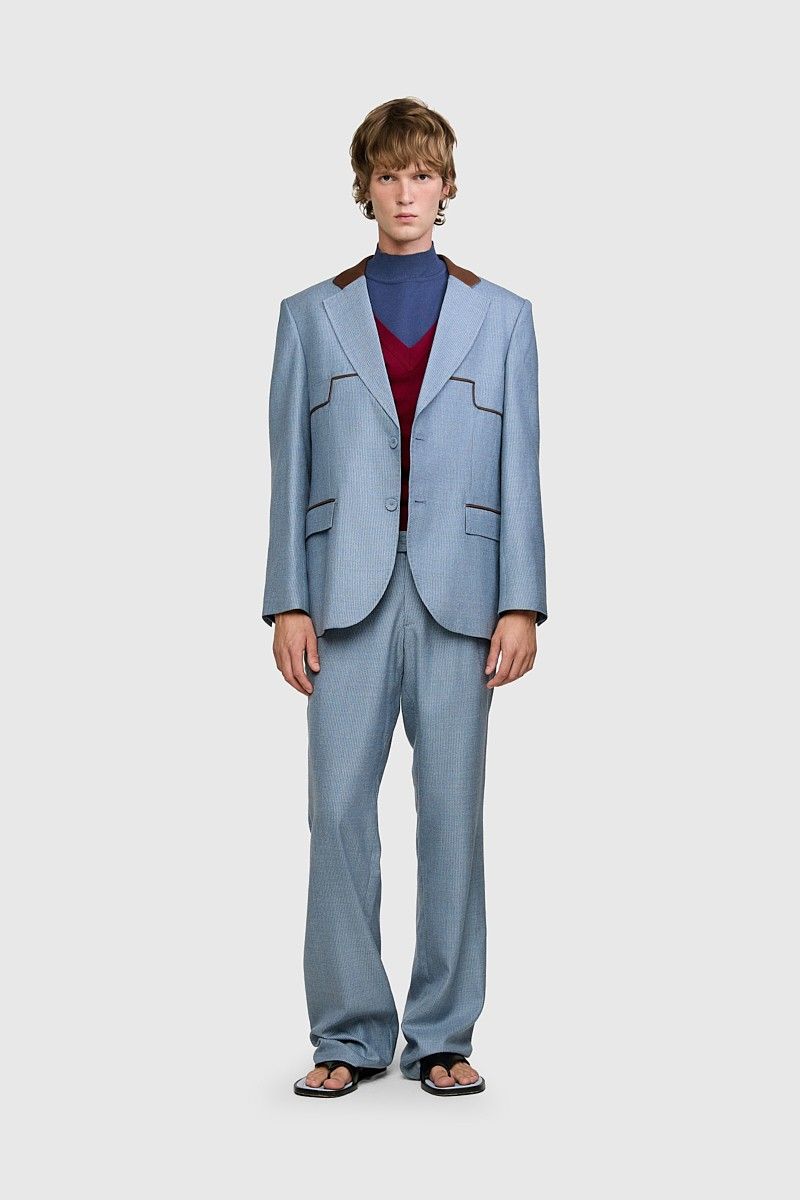BLAZER ÍCONE SEDA LÃ AZUL | ICON BLUE SILK-WOOL BLAZER
