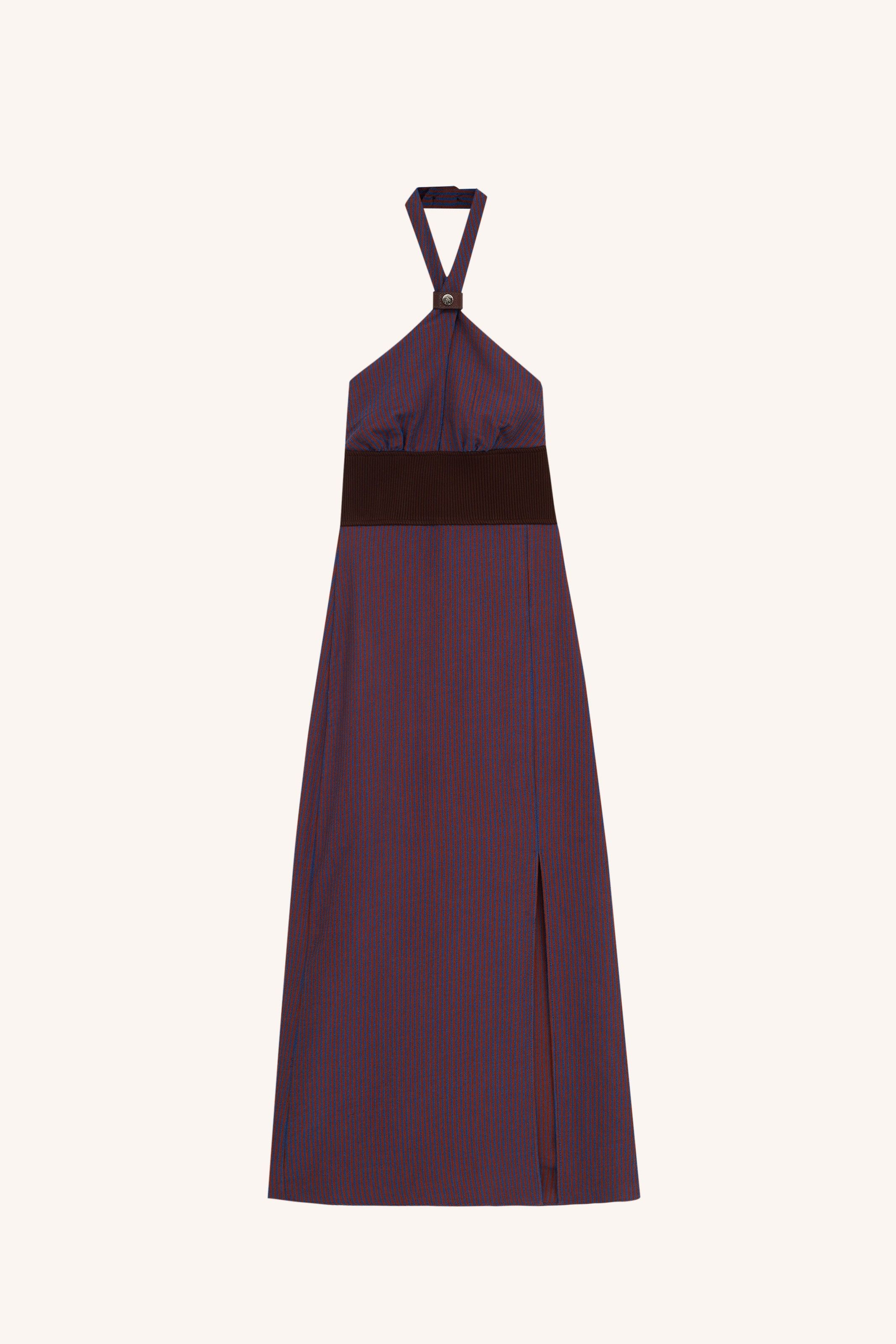 VESTIDO GLADYS LARANJA AZUL |  GLADYS ORANGE BLUE DRESS