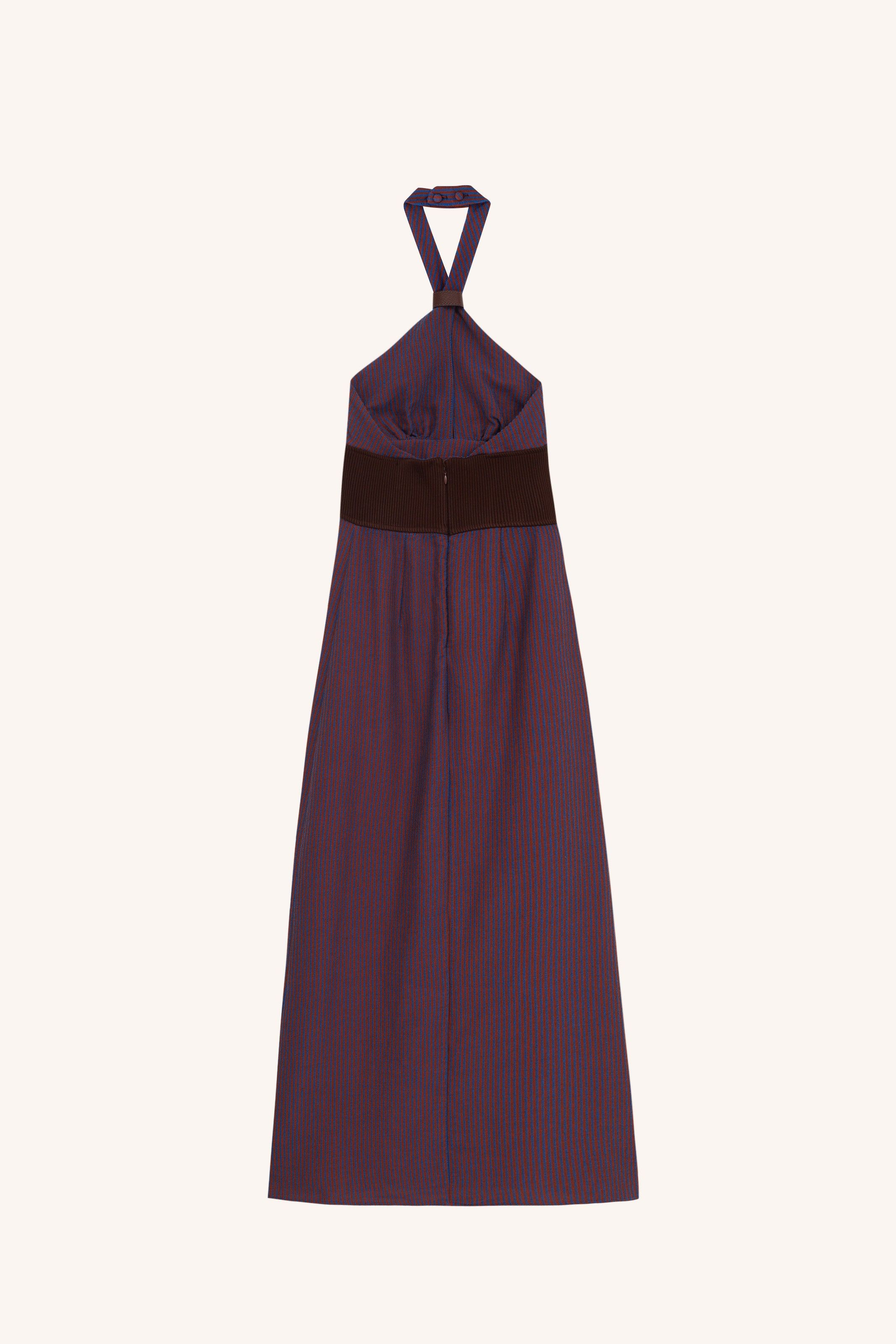 VESTIDO GLADYS LARANJA AZUL |  GLADYS ORANGE BLUE DRESS