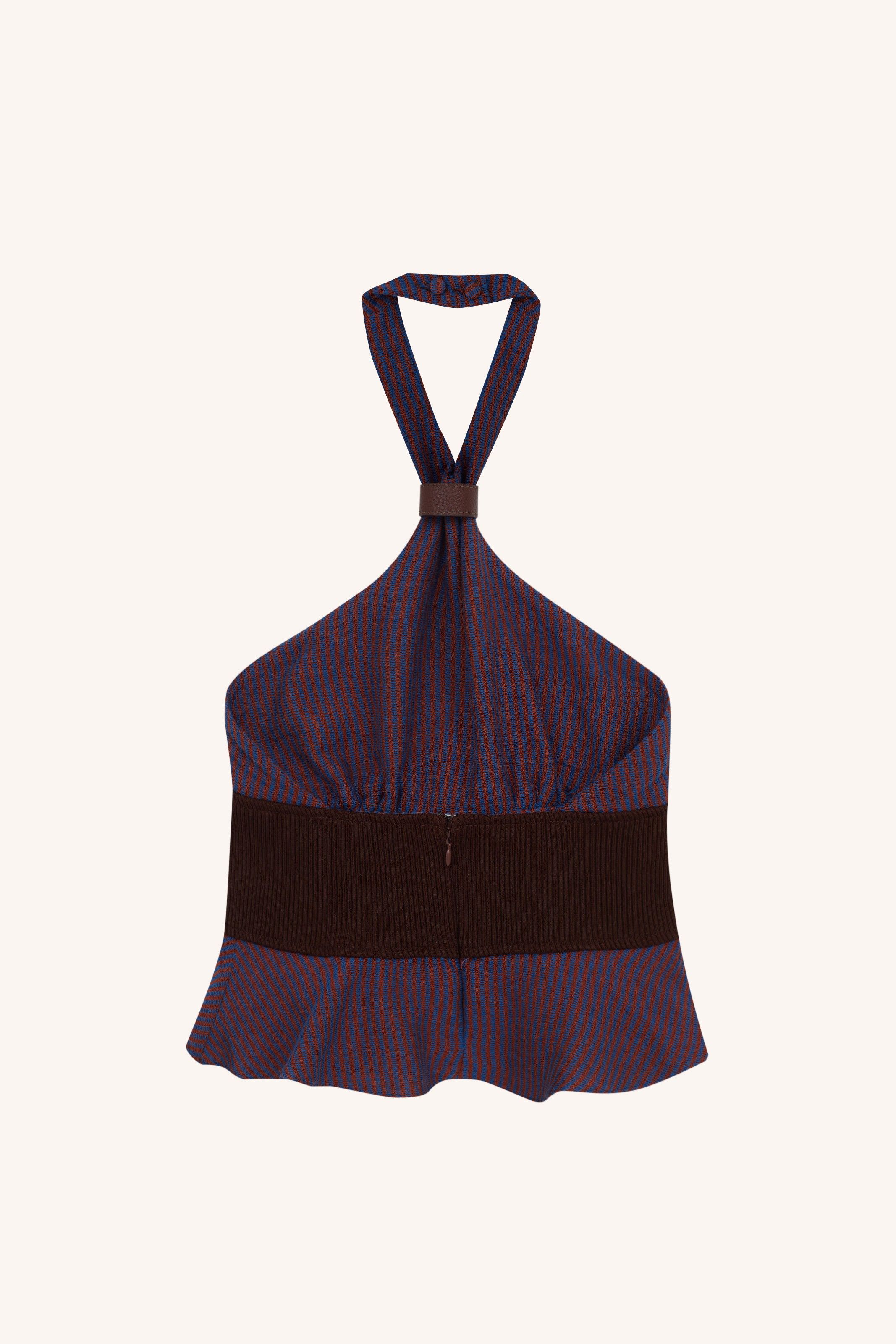 TOP GLADYS LARANJA AZUL | GLADYS ORANGE BLUE TOP