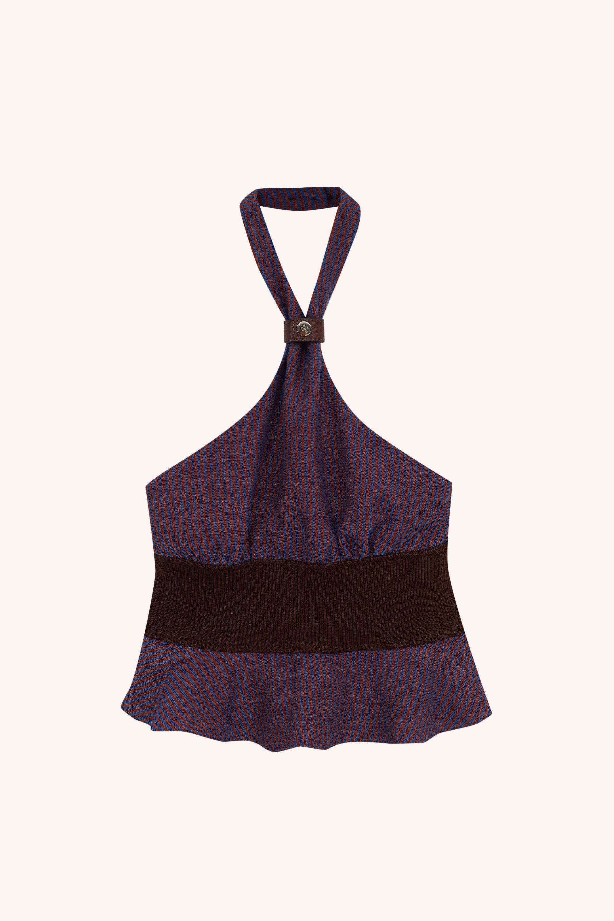 TOP GLADYS LARANJA AZUL | GLADYS ORANGE BLUE TOP