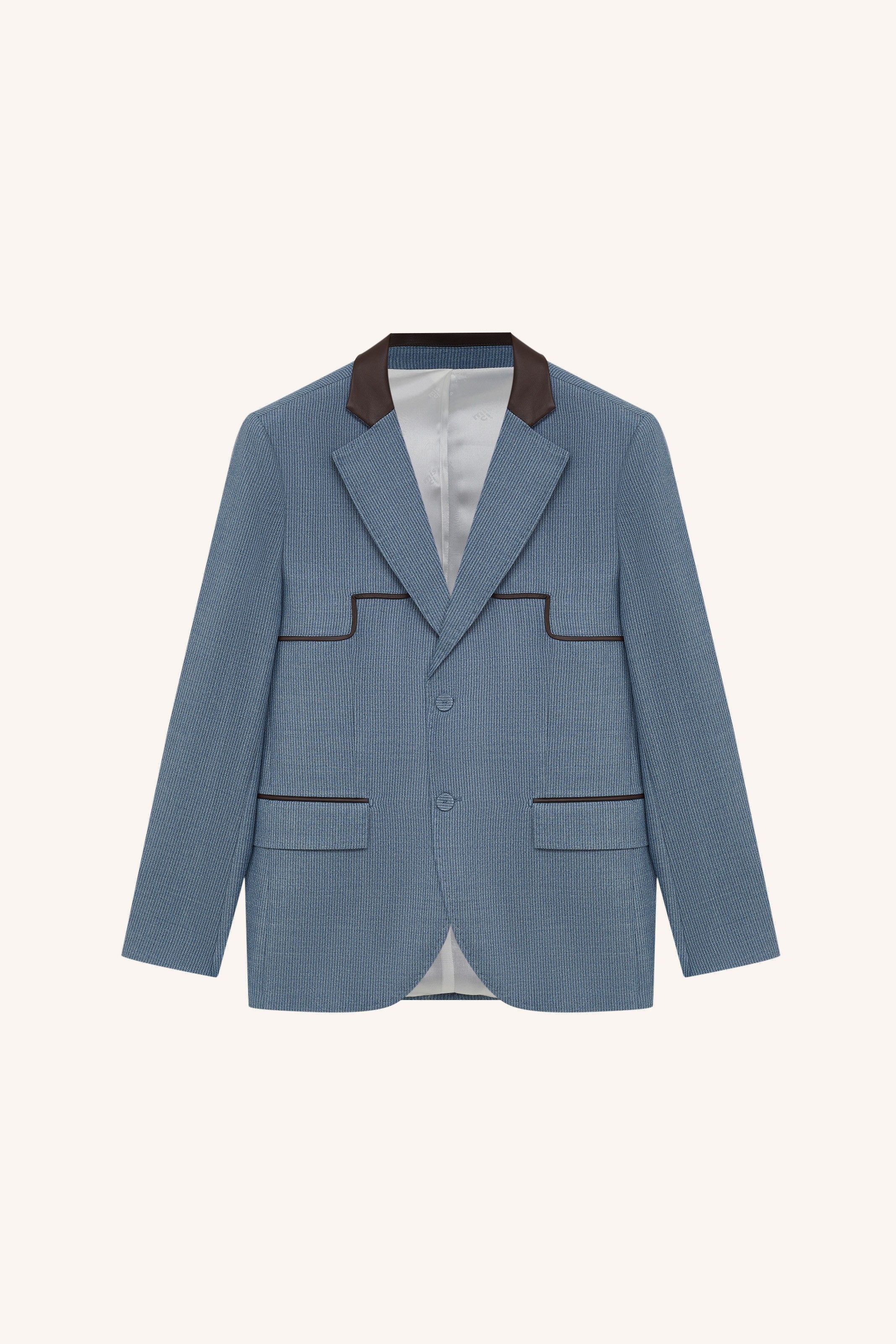 BLAZER ÍCONE SEDA LÃ AZUL | ICON BLUE SILK-WOOL BLAZER