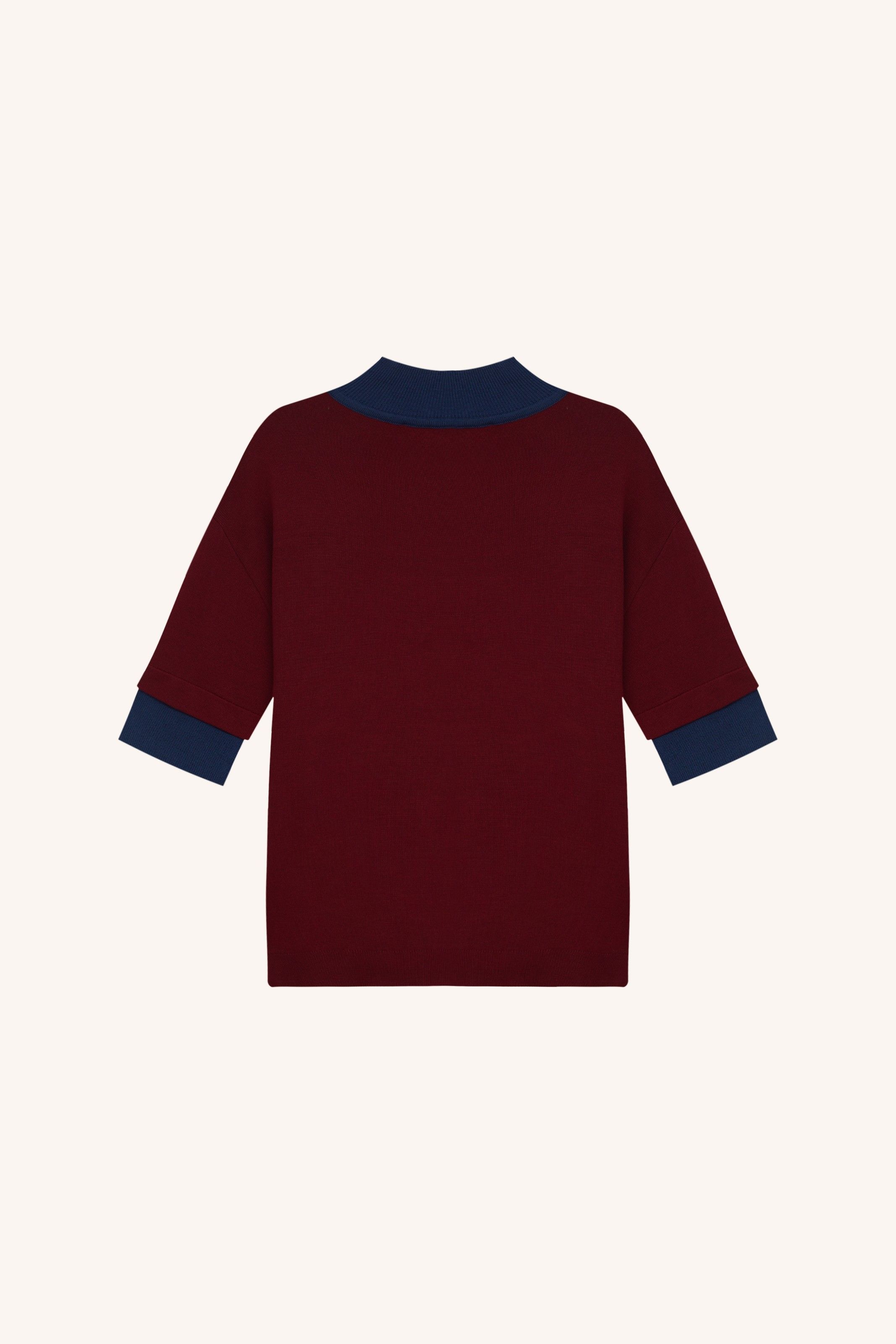 BLUSA RUY TRICOT VINHO/AZUL | BLUE/WINE RUY KNIT BLOUSE