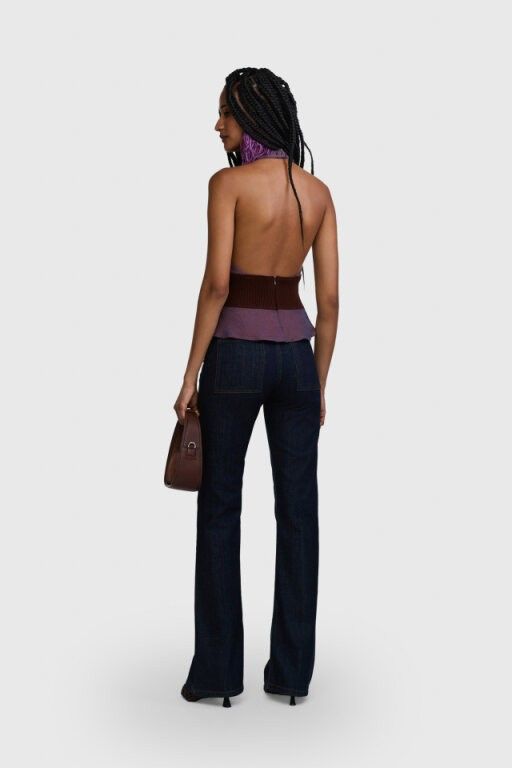 TOP GLADYS LARANJA AZUL | GLADYS ORANGE BLUE TOP