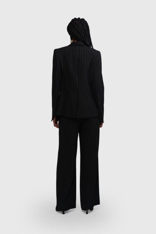 BLAZER CENA CREPE RISCA PRETO | CREPE PINSTRIPE CENA BLAZER BLACK