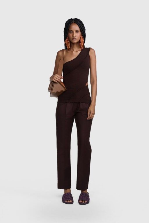 TOP ARRAIAL TRICOT MARROM | BROWN ARRAIAL KNIT TOP