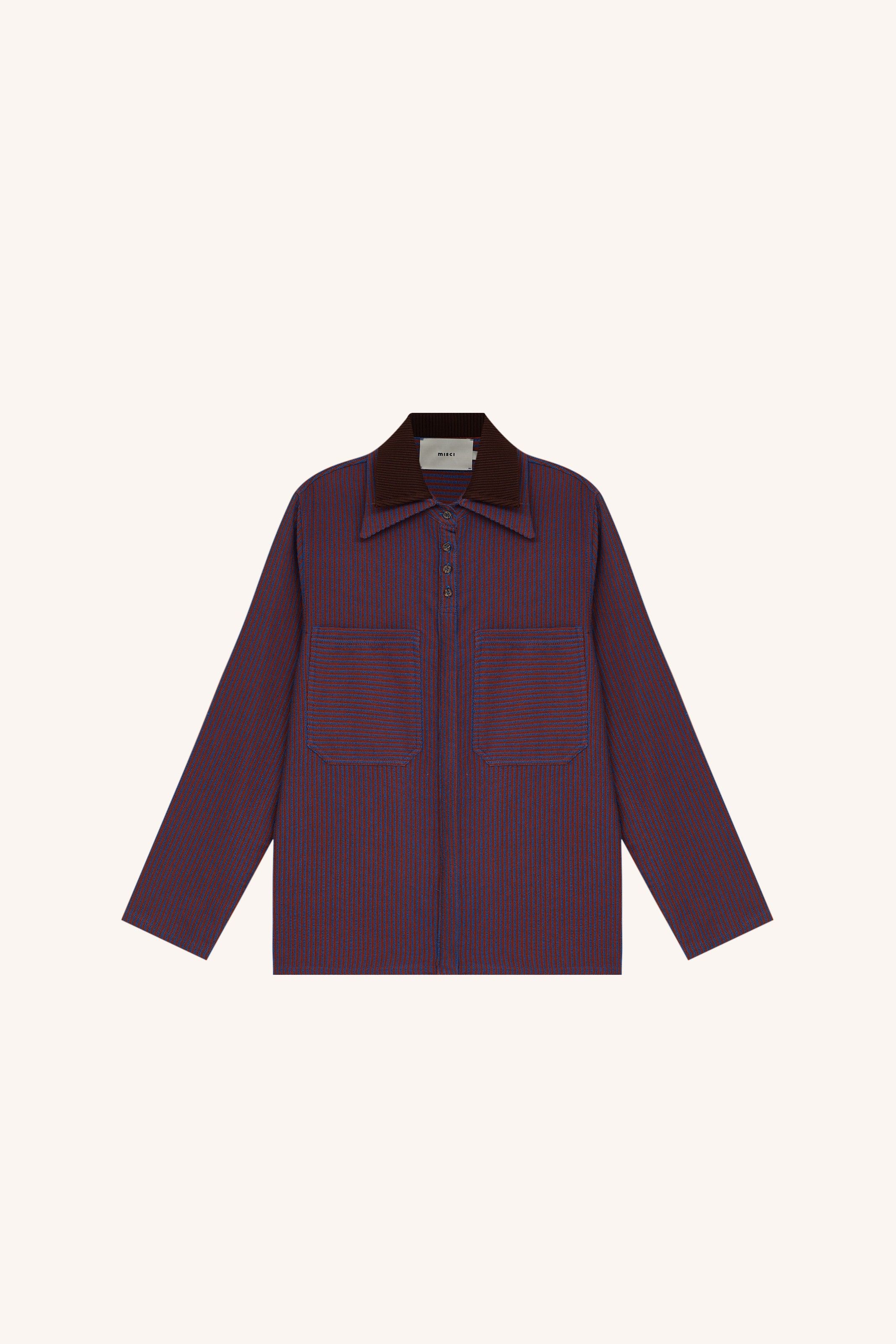 CAMISA MANGA LONGA GLADYS LARANJA AZUL | GLADYS LONG SLEEVE SHIRT ORANGE BLUE
