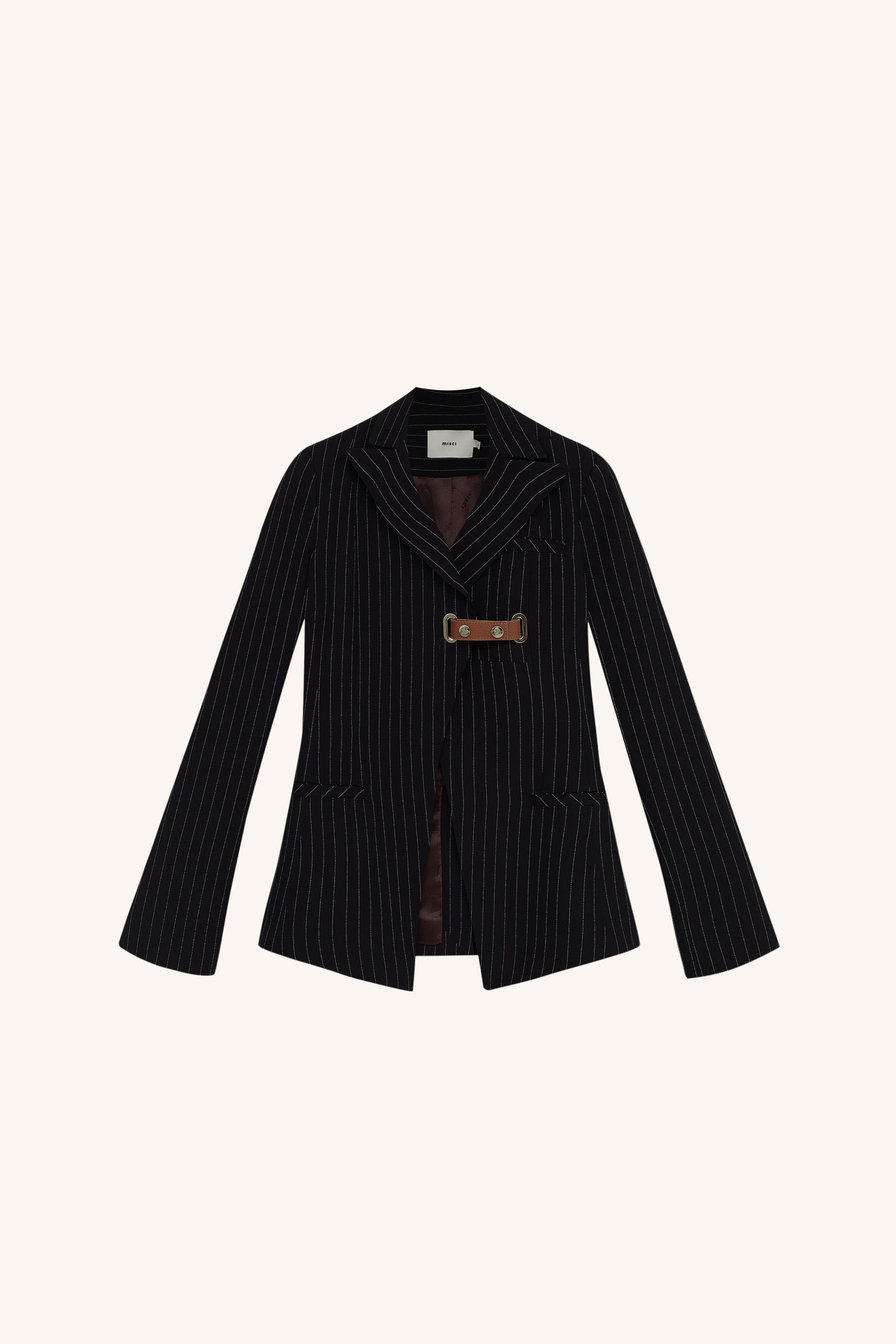BLAZER CENA CREPE RISCA PRETO | CREPE PINSTRIPE CENA BLAZER BLACK