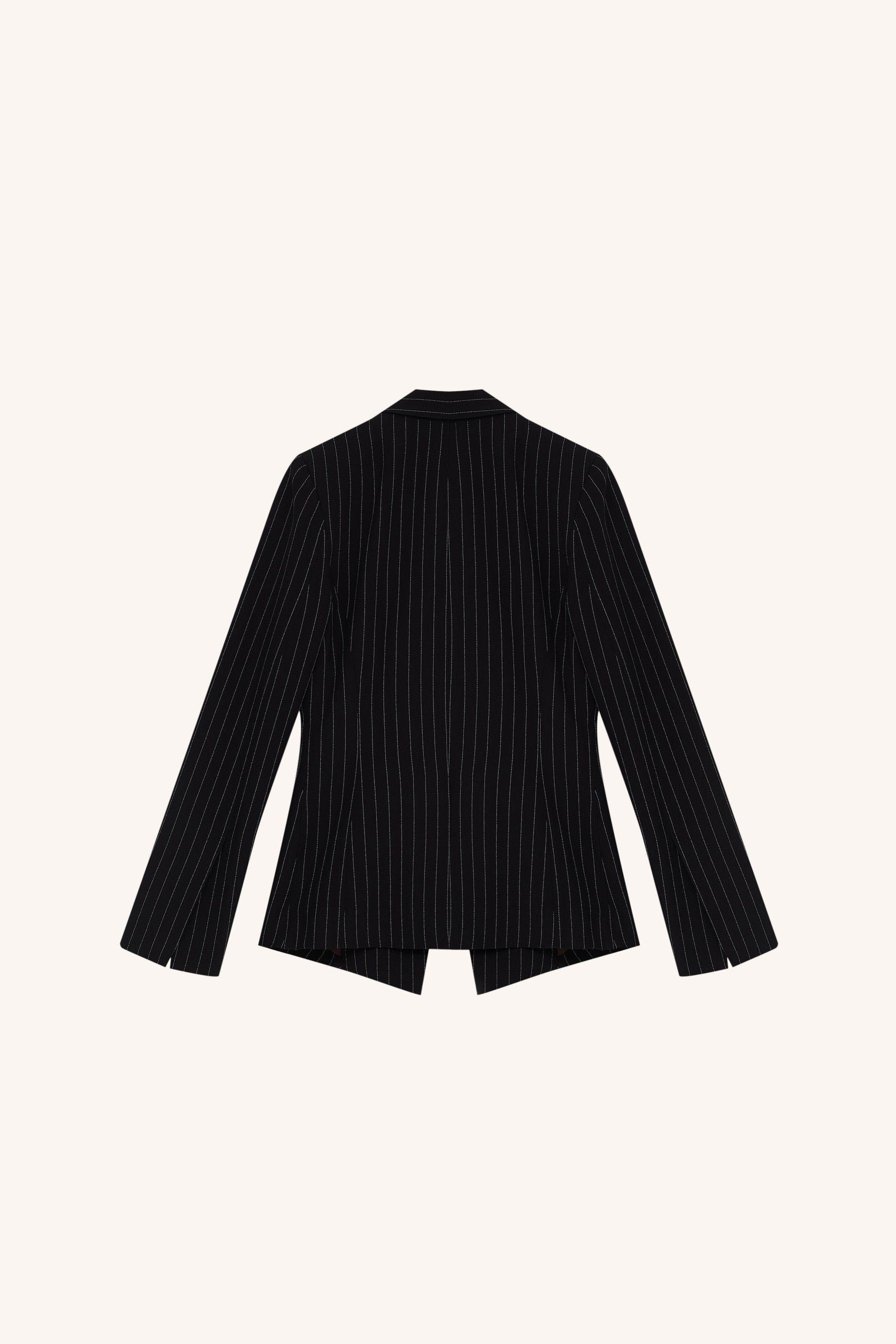 BLAZER CENA CREPE RISCA PRETO | CREPE PINSTRIPE CENA BLAZER BLACK