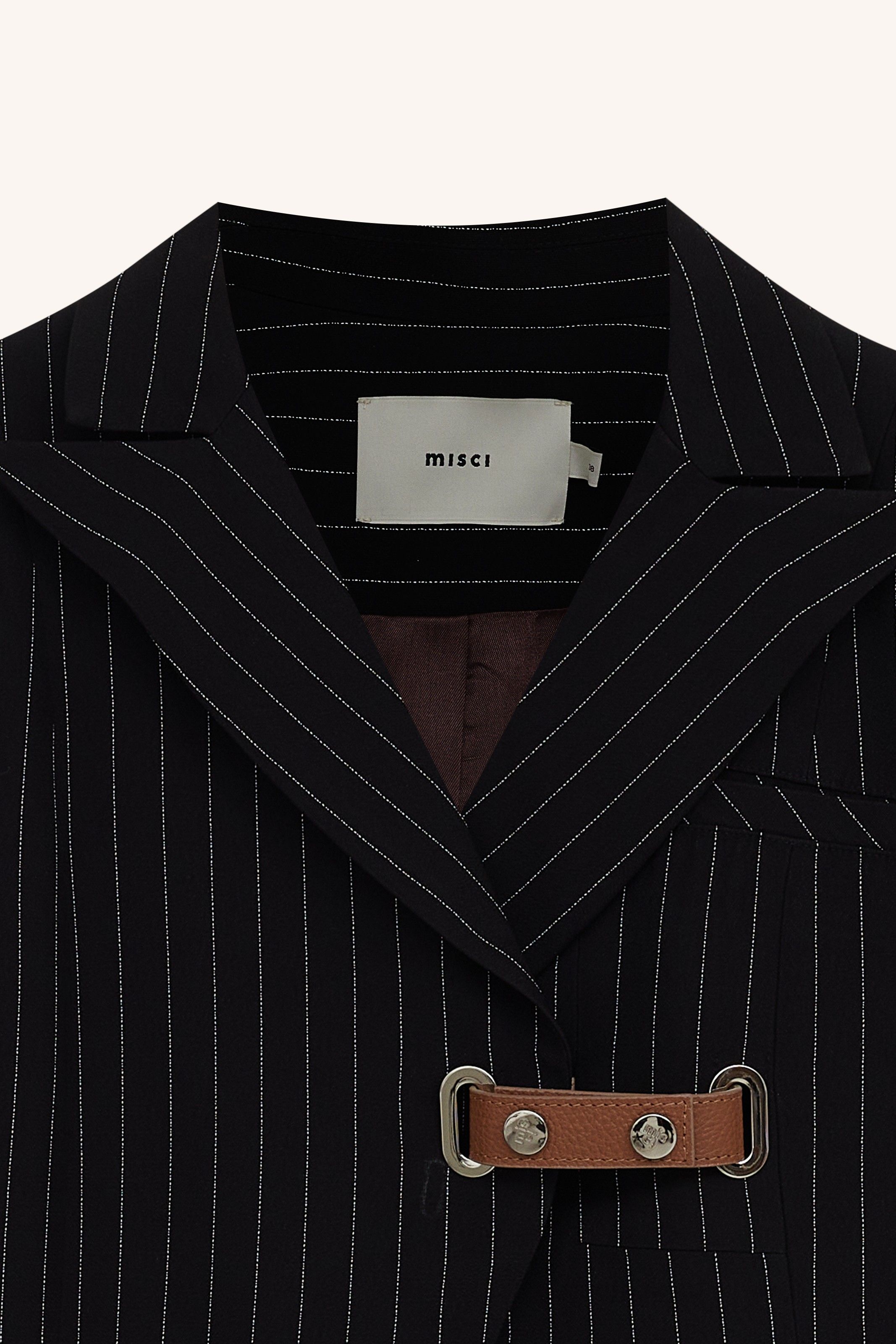 BLAZER CENA CREPE RISCA PRETO | CREPE PINSTRIPE CENA BLAZER BLACK