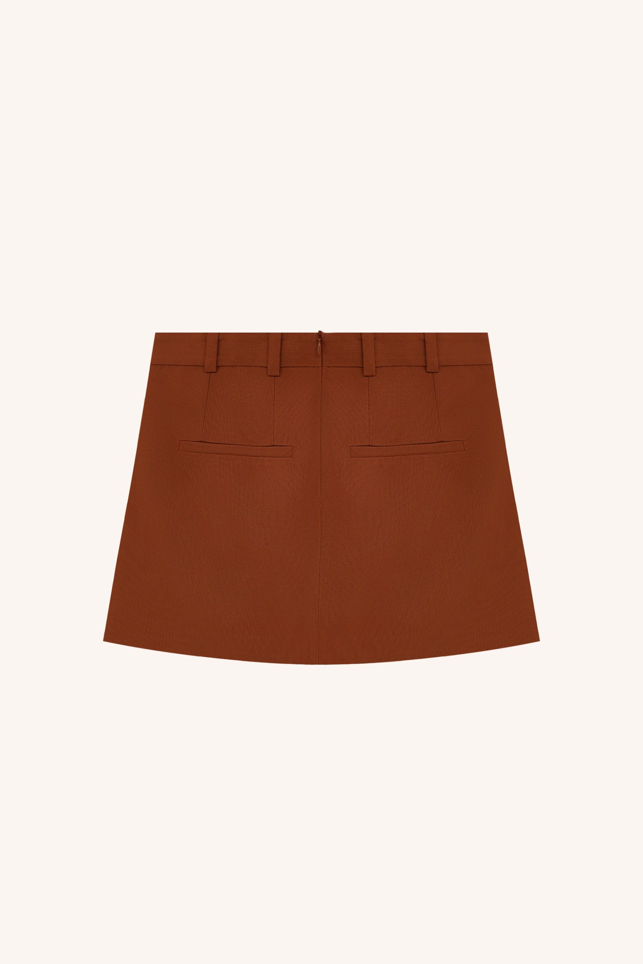 SAIA MINI CENA CREPE TERRACOTA |  TERRACOTTA MINI SKIRT CREPE CENA