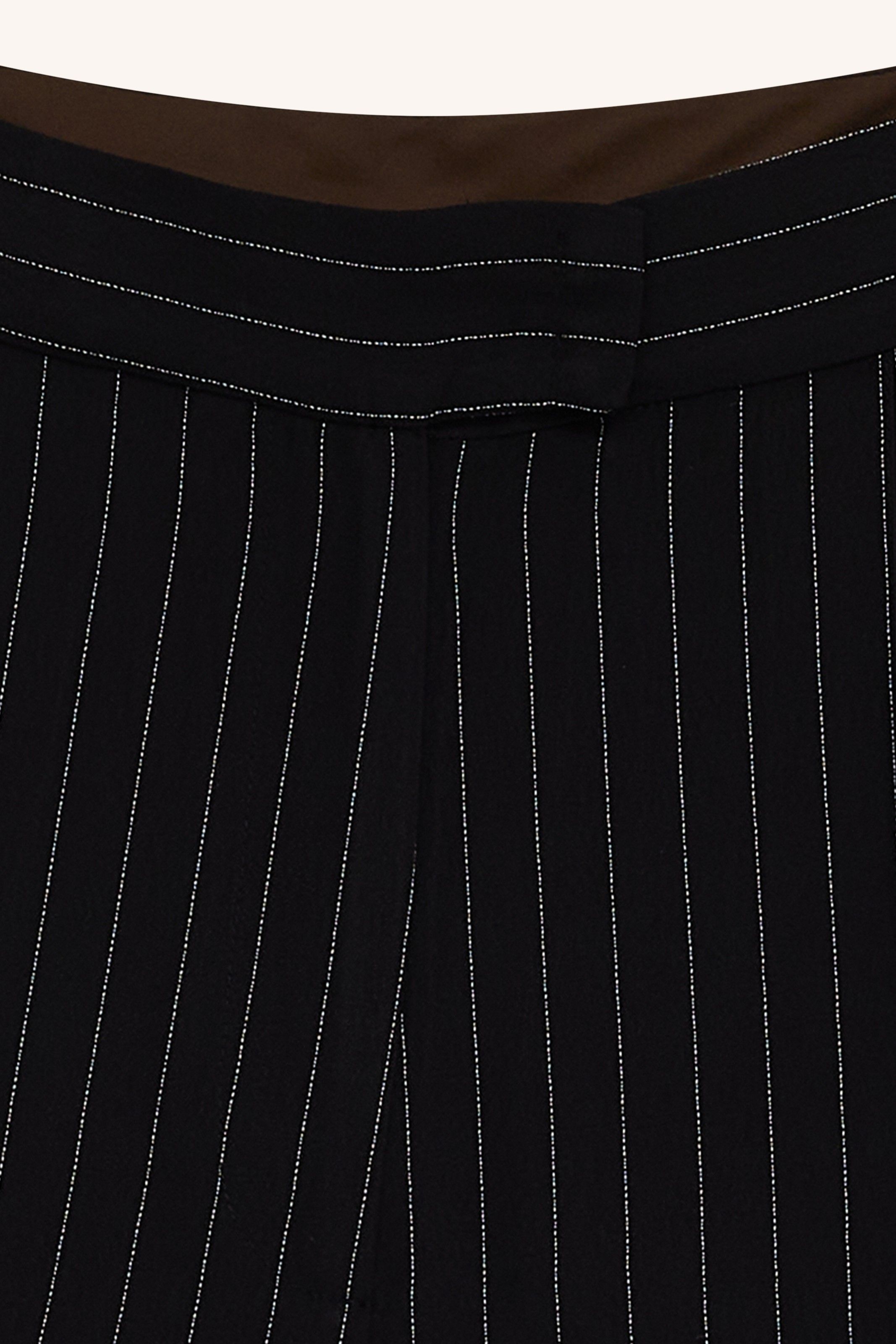 CALÇA CENA CREPE RISCA PRETO | CENA PINSTRIPE CREPE TROUSERS BLACK
