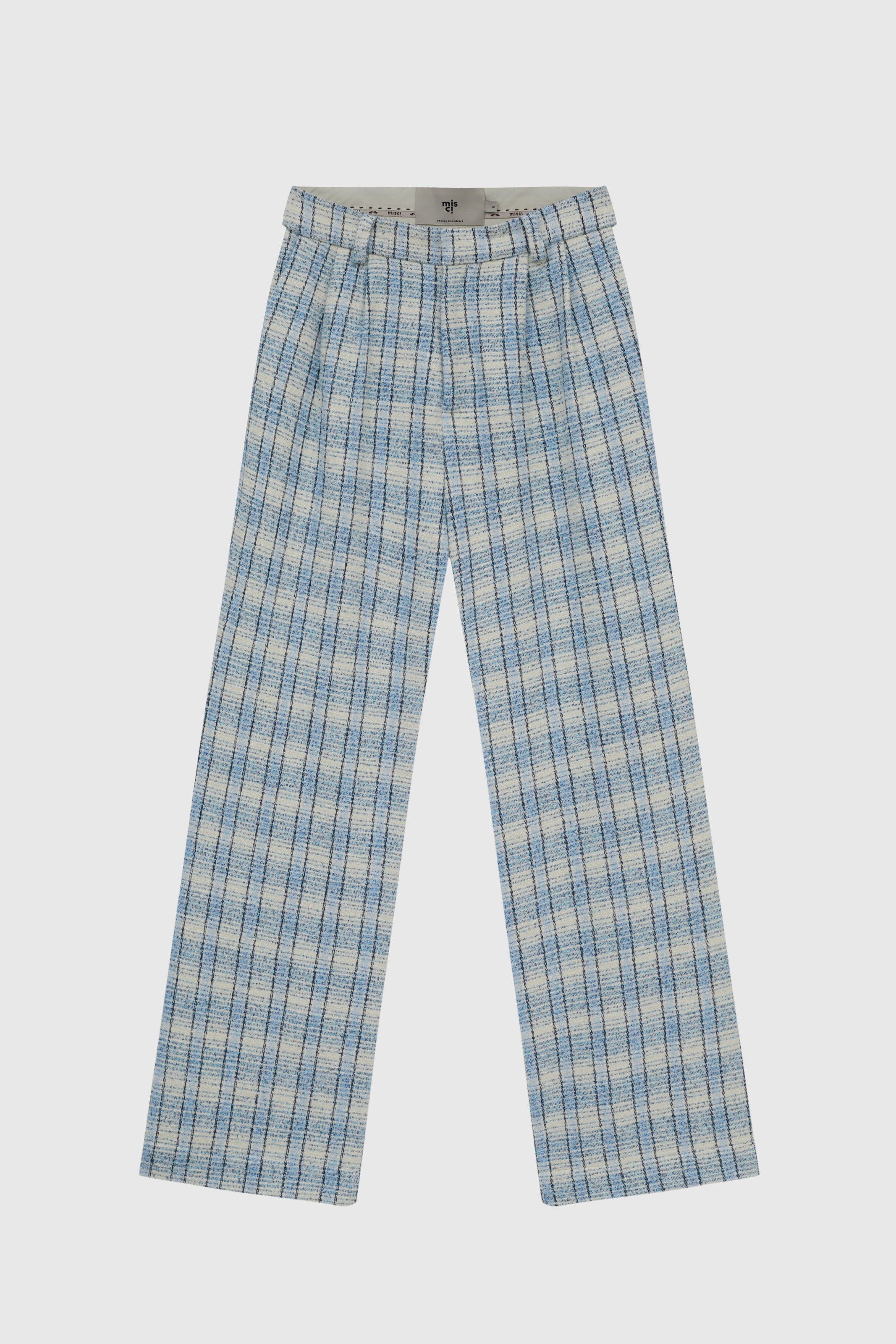 CALÇA TREVO TWEED AZUL | TREVO BLUE TWEED PANTS