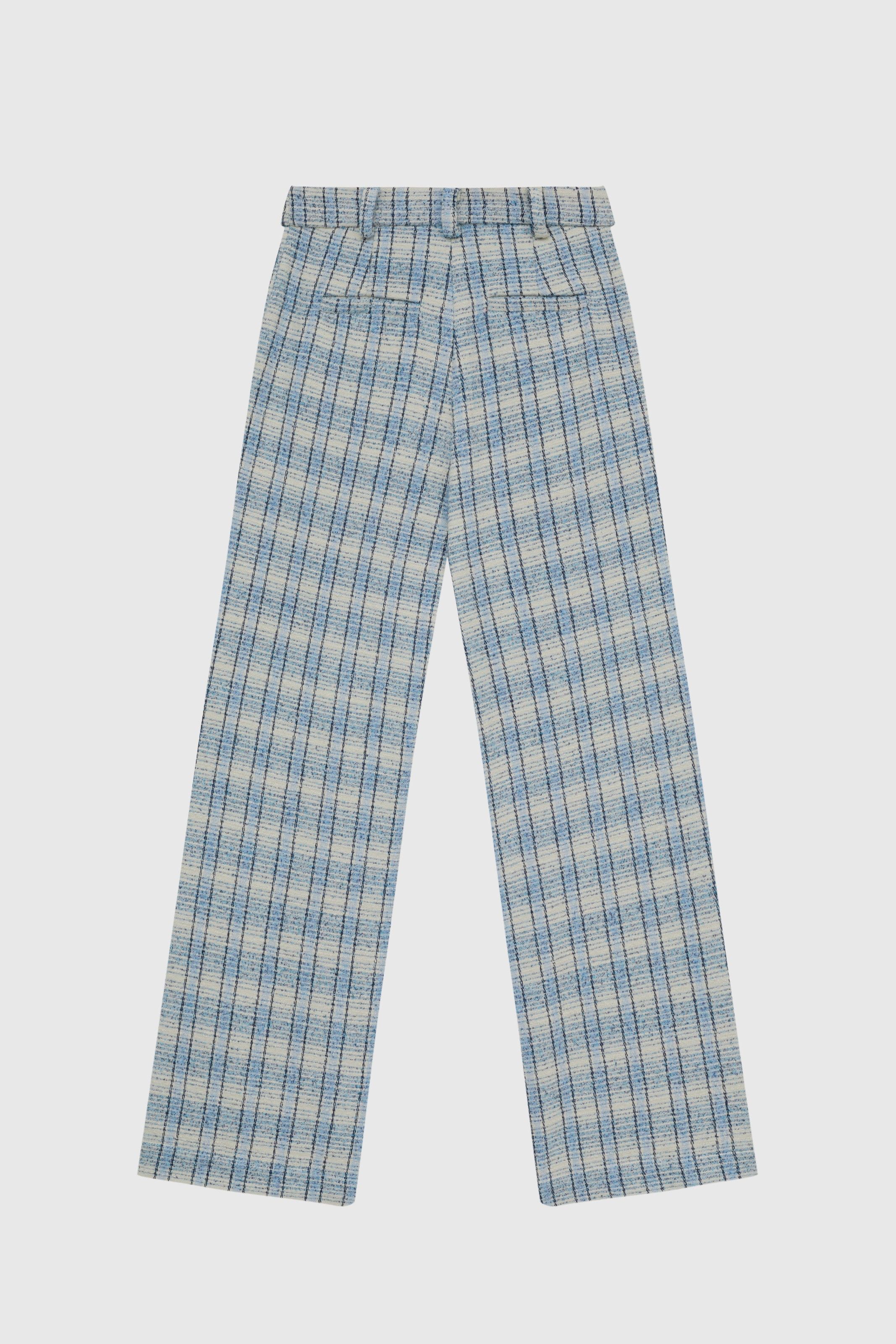 CALÇA TREVO TWEED AZUL | TREVO BLUE TWEED PANTS