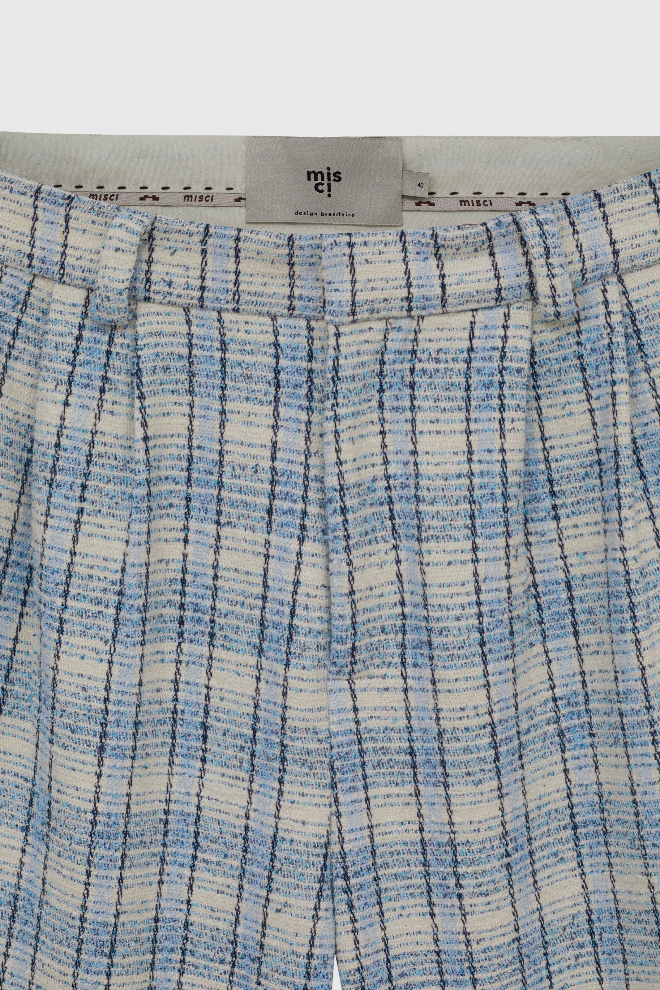 CALÇA TREVO TWEED AZUL | TREVO BLUE TWEED PANTS