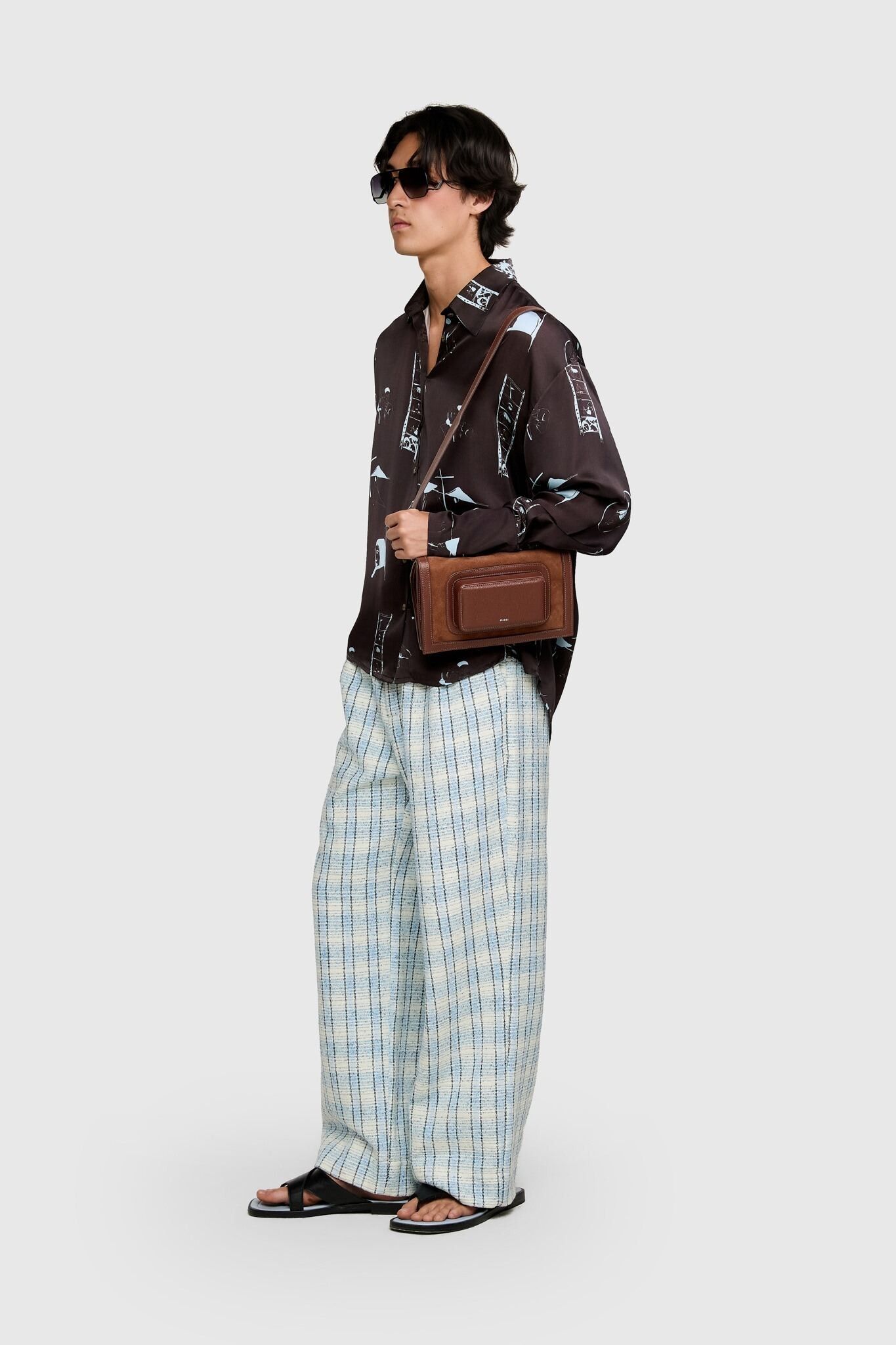 CALÇA TREVO TWEED AZUL | TREVO BLUE TWEED PANTS