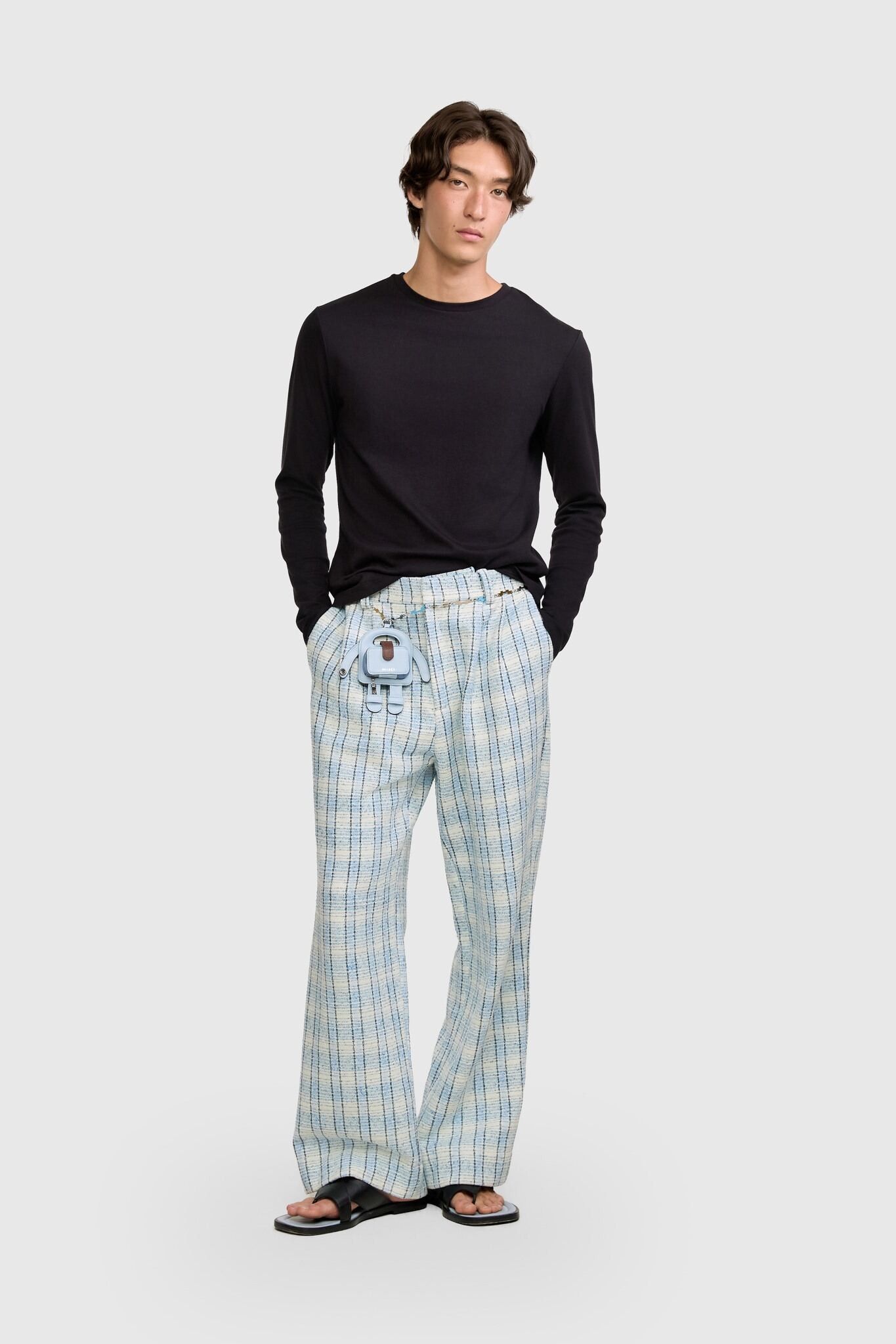 CALÇA TREVO TWEED AZUL | TREVO BLUE TWEED PANTS