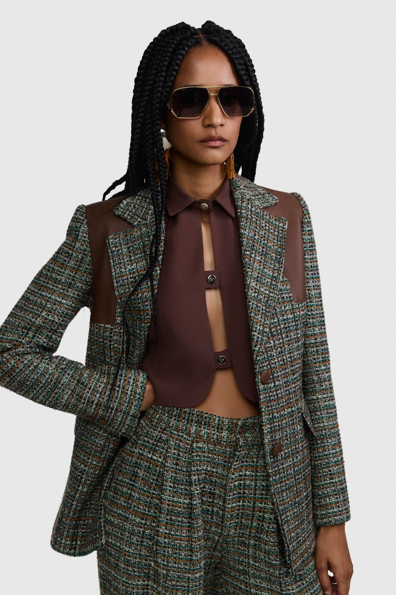 BLAZER HELENA TWEED VERDE | GREEN HELENA TWEED BLAZER