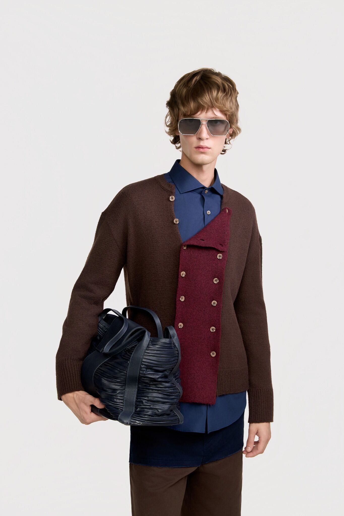 SUETER FIM TRICOT MARROM/VINHO | FIM KNIT SWEATER BROWN/WINE