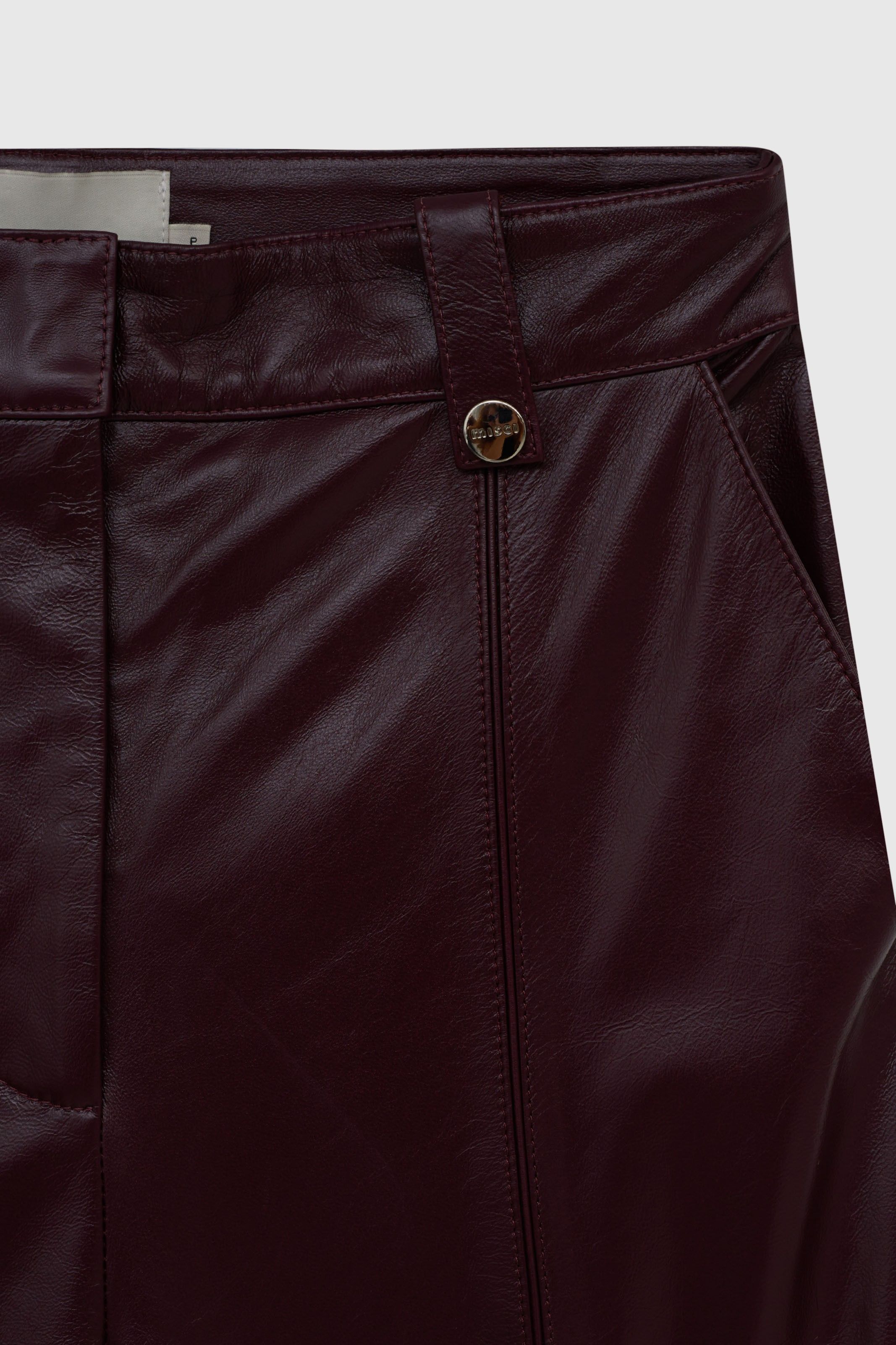 CALÇA ADÉLIA COURO VINHO | WINE ADÉLIA LEATHER PANTS