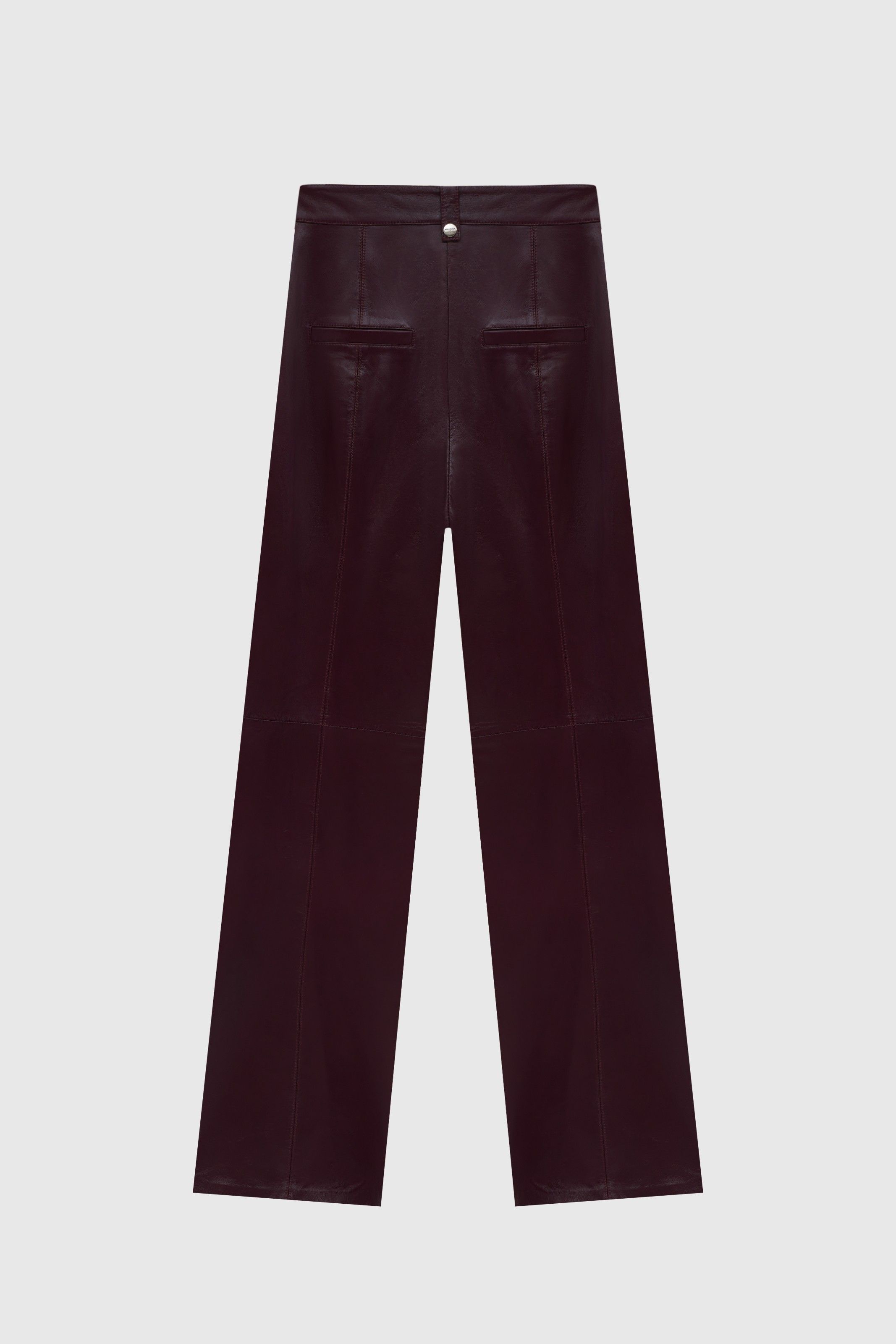 CALÇA ADÉLIA COURO VINHO | WINE ADÉLIA LEATHER PANTS