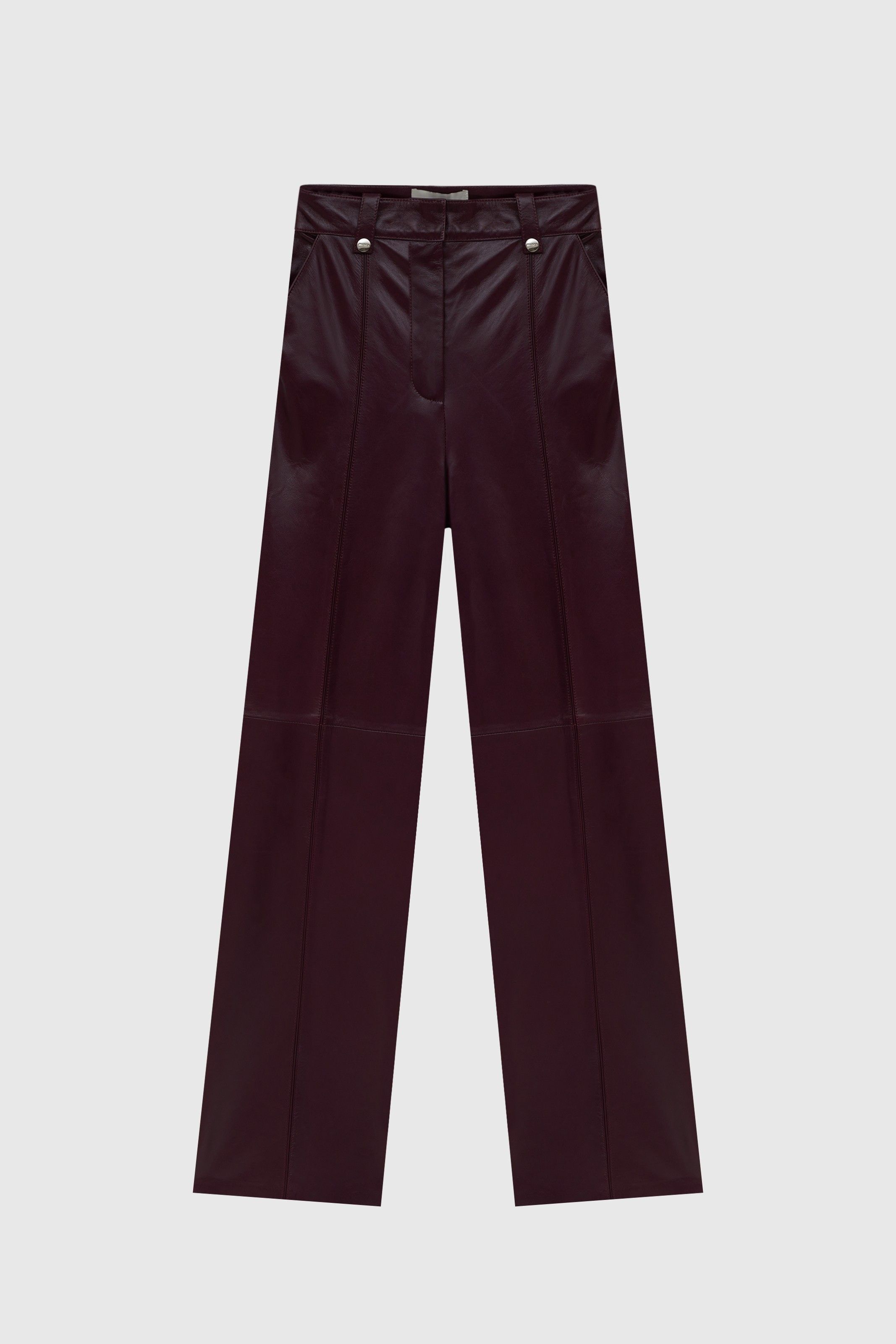 CALÇA ADÉLIA COURO VINHO | WINE ADÉLIA LEATHER PANTS