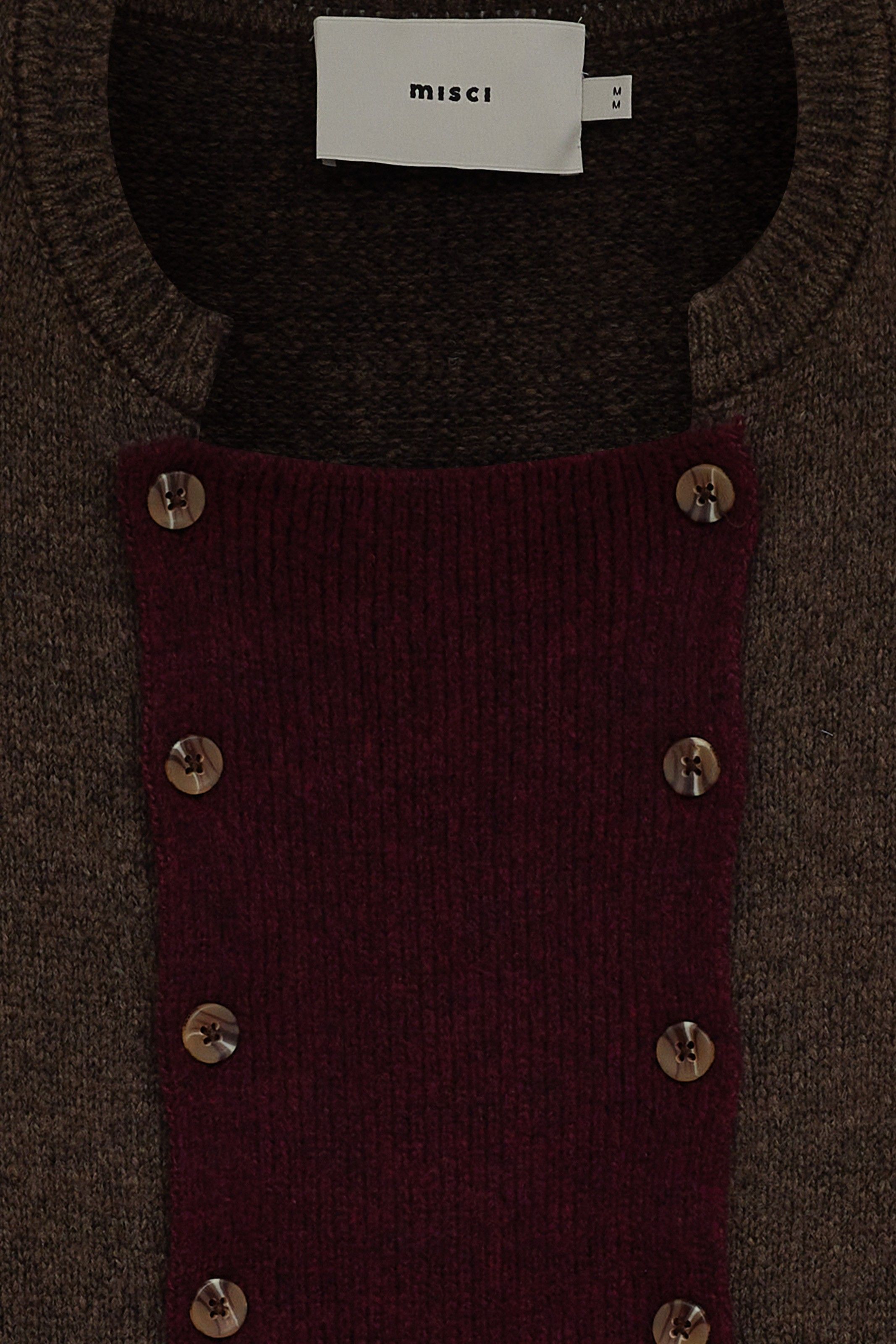 SUETER FIM TRICOT MARROM/VINHO | FIM KNIT SWEATER BROWN/WINE