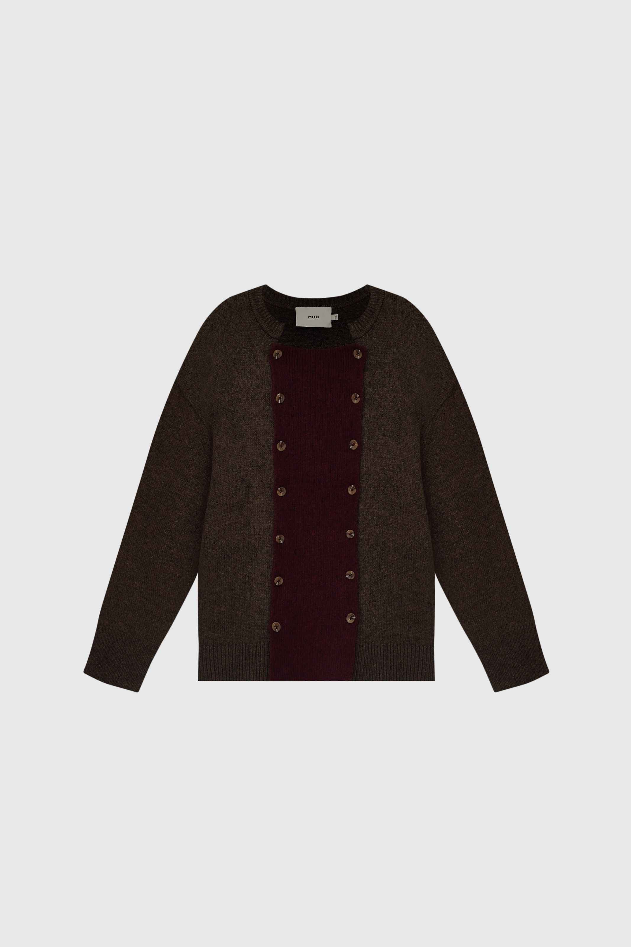 SUETER FIM TRICOT MARROM/VINHO | FIM KNIT SWEATER BROWN/WINE