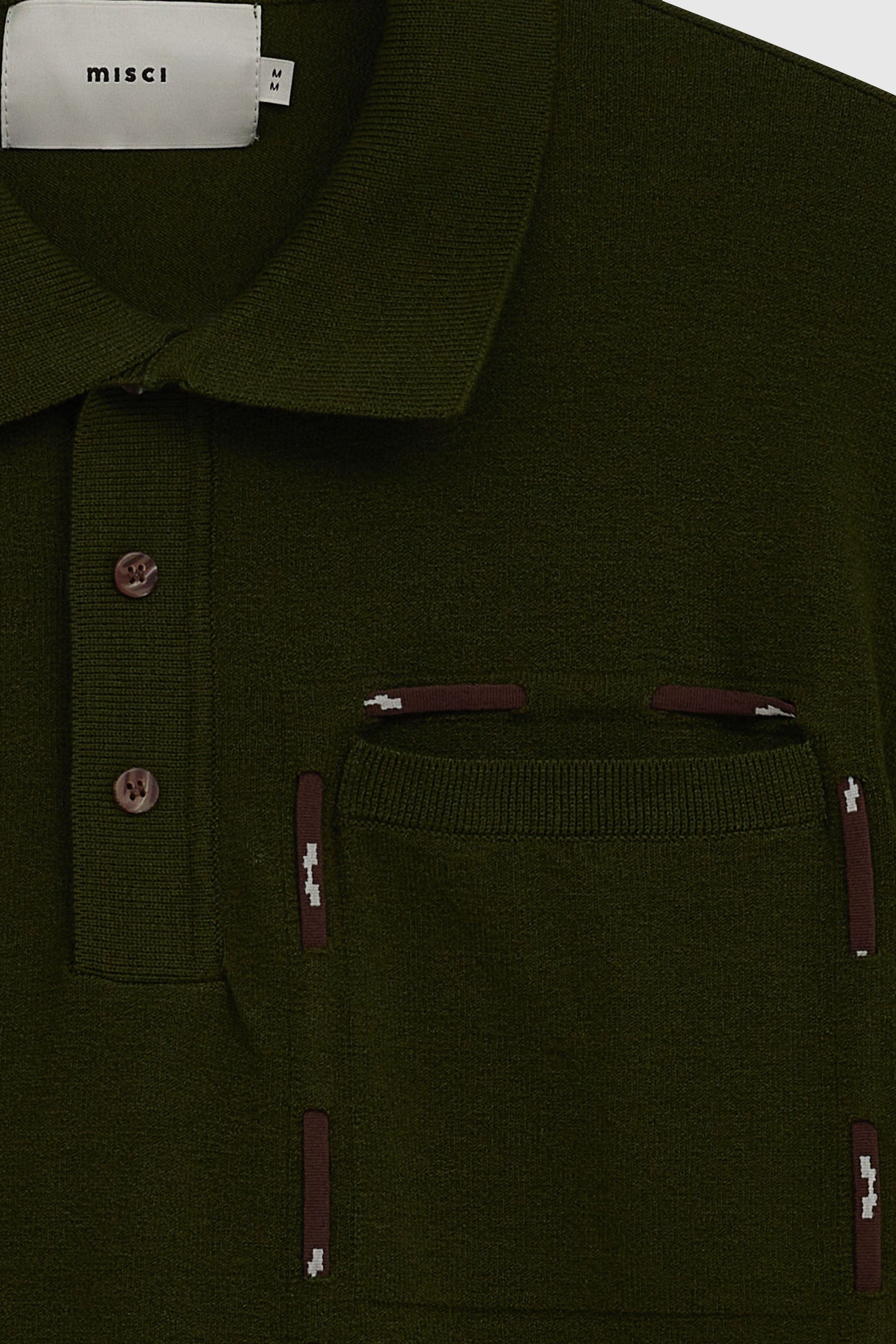 CAMISA POLO CAATINGA TRICOT VERDE MILITAR | CAATINGA MILITARY GREEN KNITTED POLO SHIRT