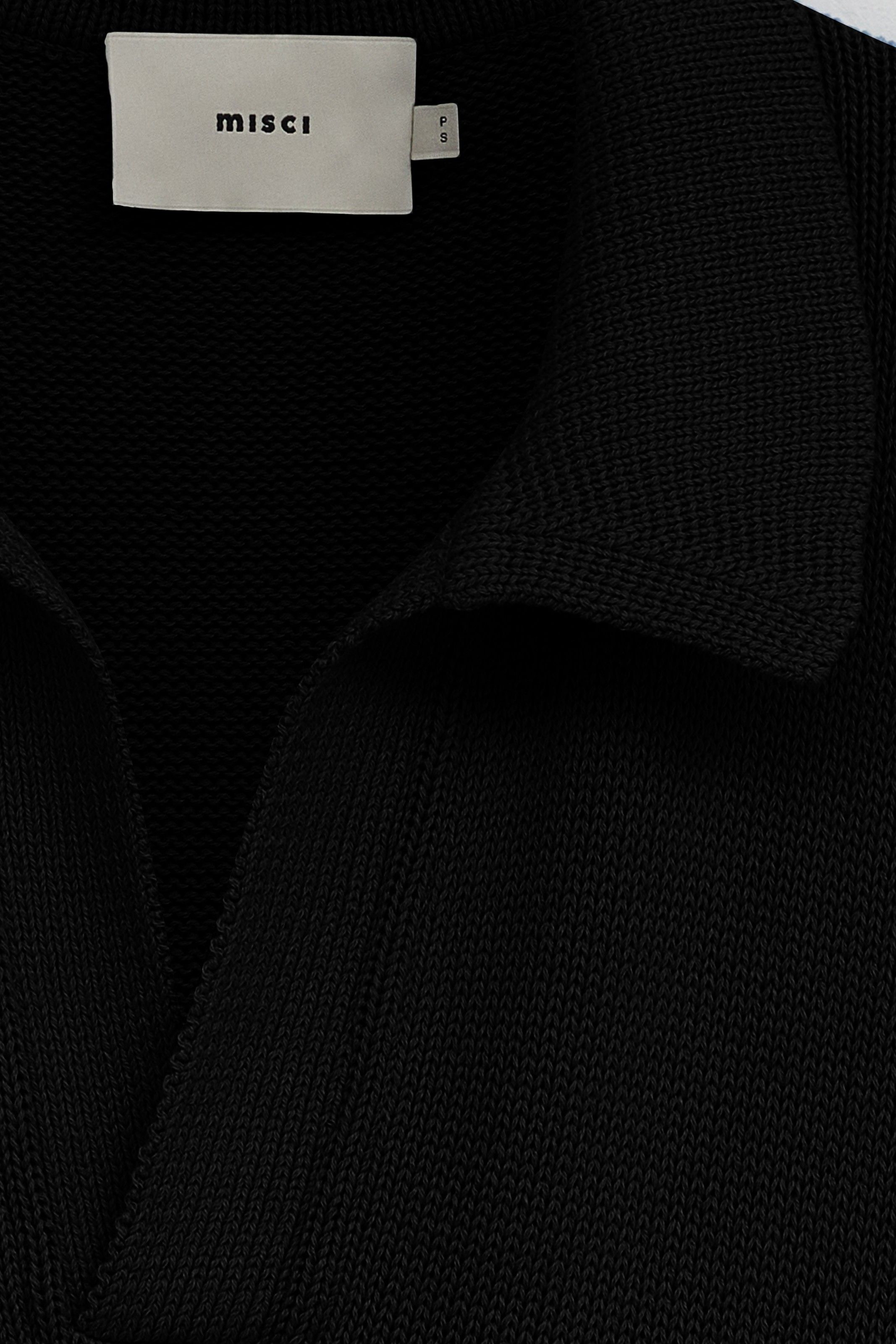 POLO TRICOT PONTO CALADO PRETO | TRICOT POLO SHIRT BLACK
