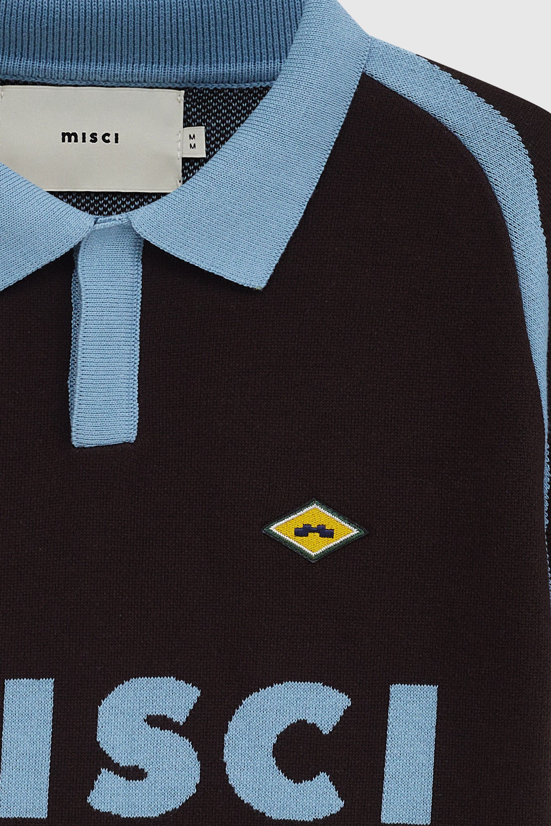 POLO TORCIDA MARROM AZUL CLARO |  LIGHT BLUE BROWN POLO FAN