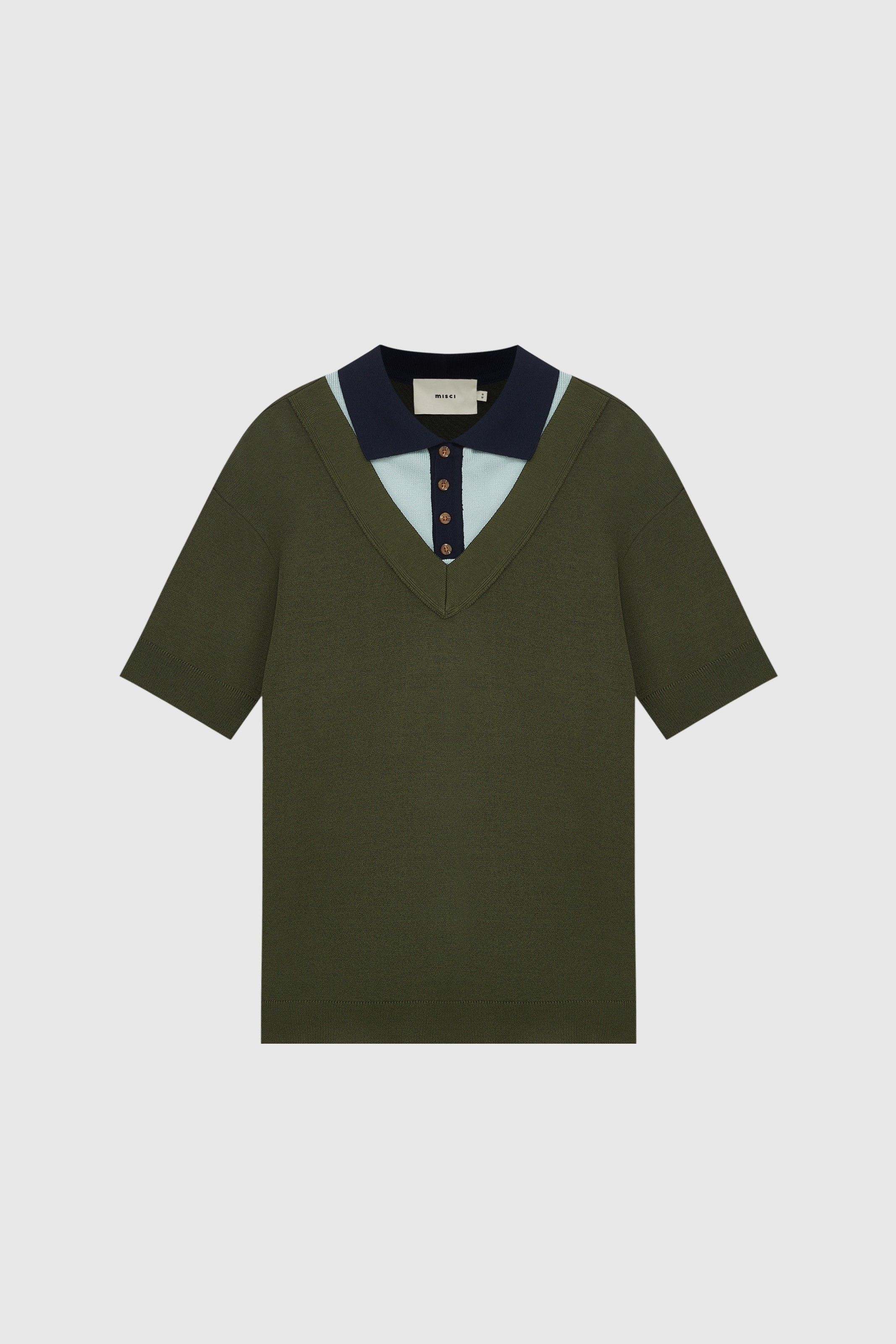 POLO TRICOT VITÓRIA VERDE MARINHO | NAVY GREEN VITÓRIA POLO SHIRT